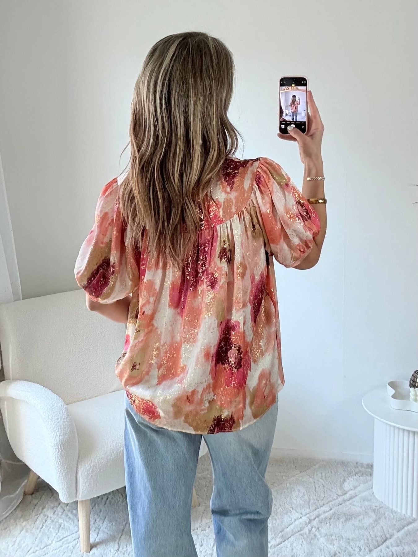 Blouse ample motifs dorés - Aurore