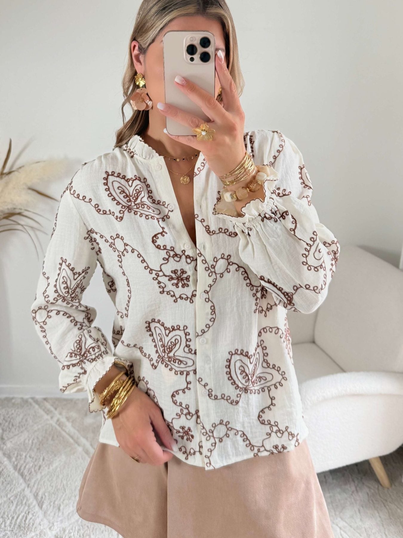 Blouse bohème brodée - Calista