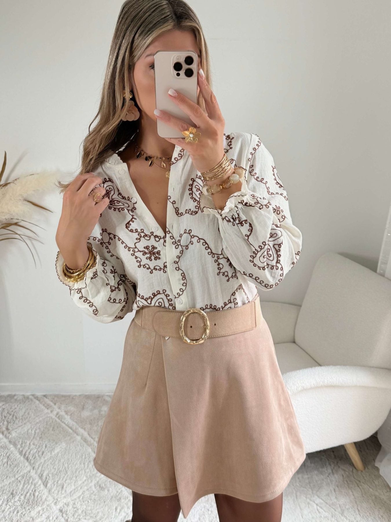 Blouse bohème brodée - Calista