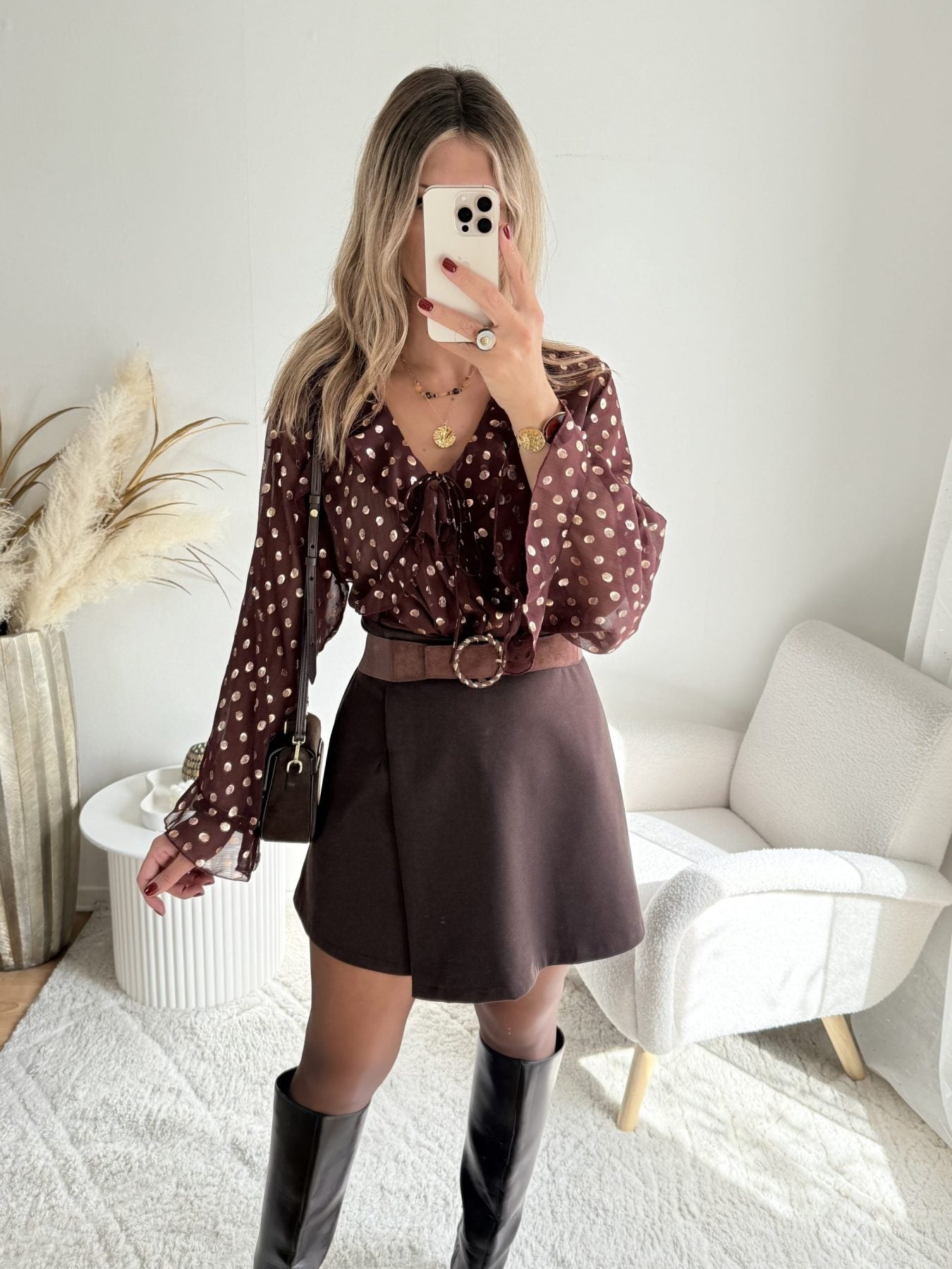 Blouse à pois dorés - Lola