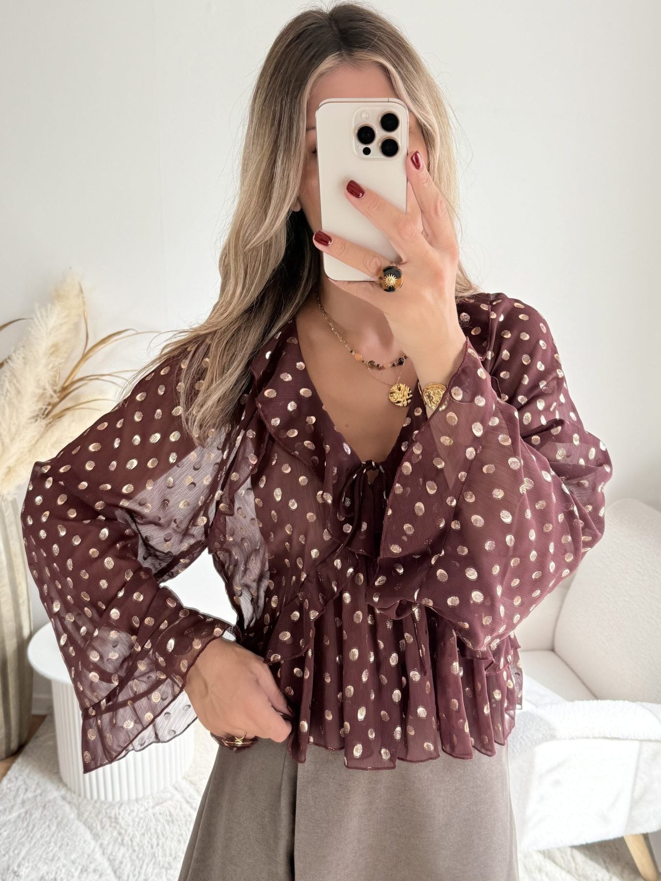 Blouse à pois dorés - Lola