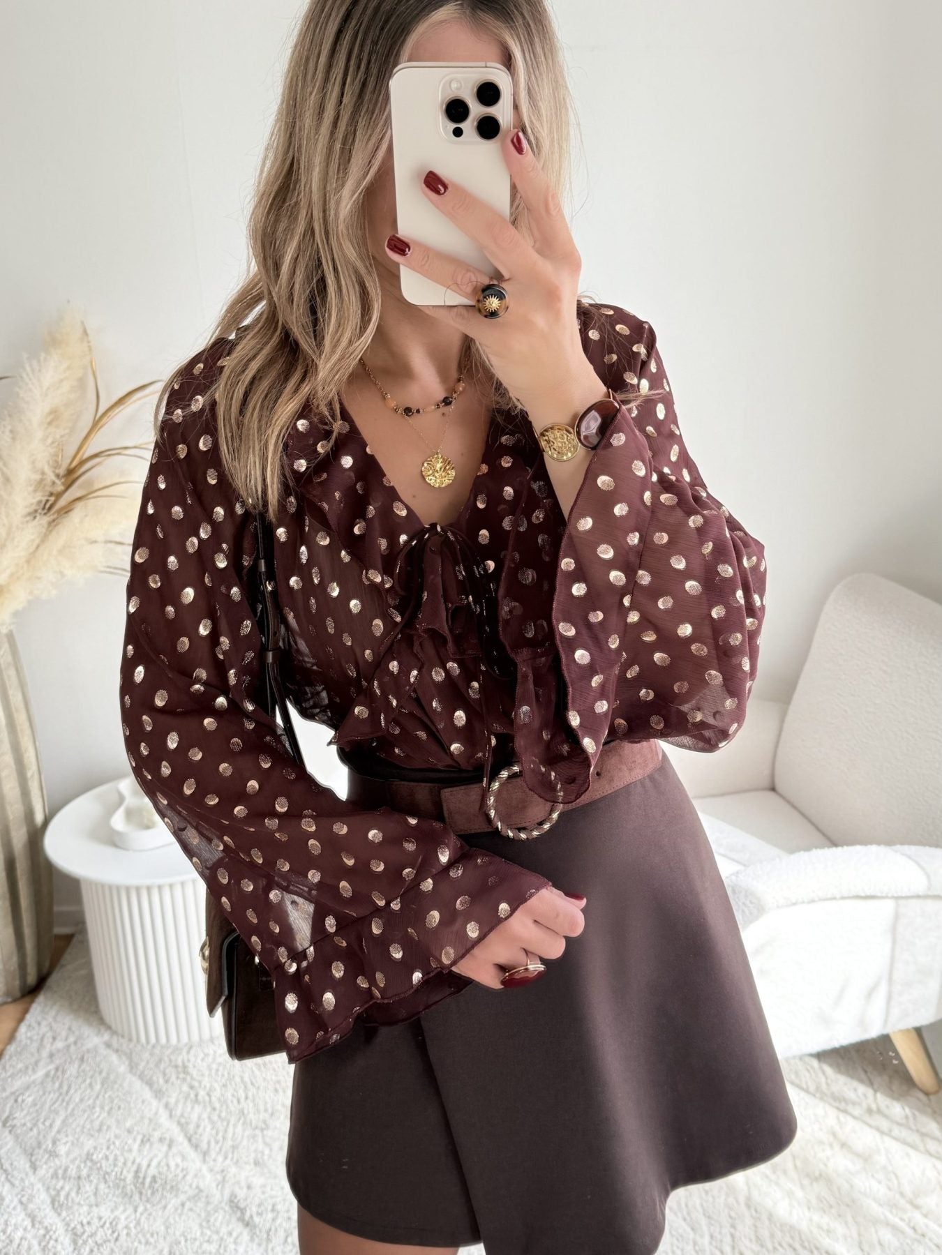 Blouse à pois dorés - Lola