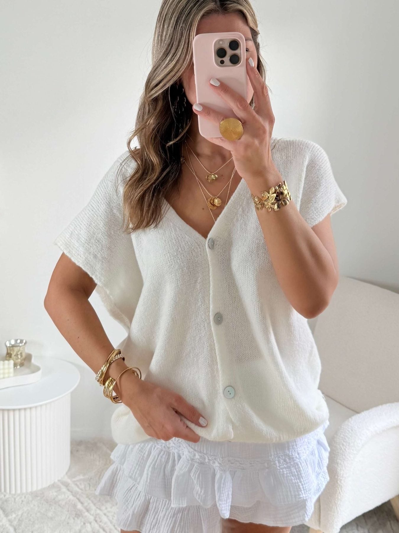 Cardigan ample blanc