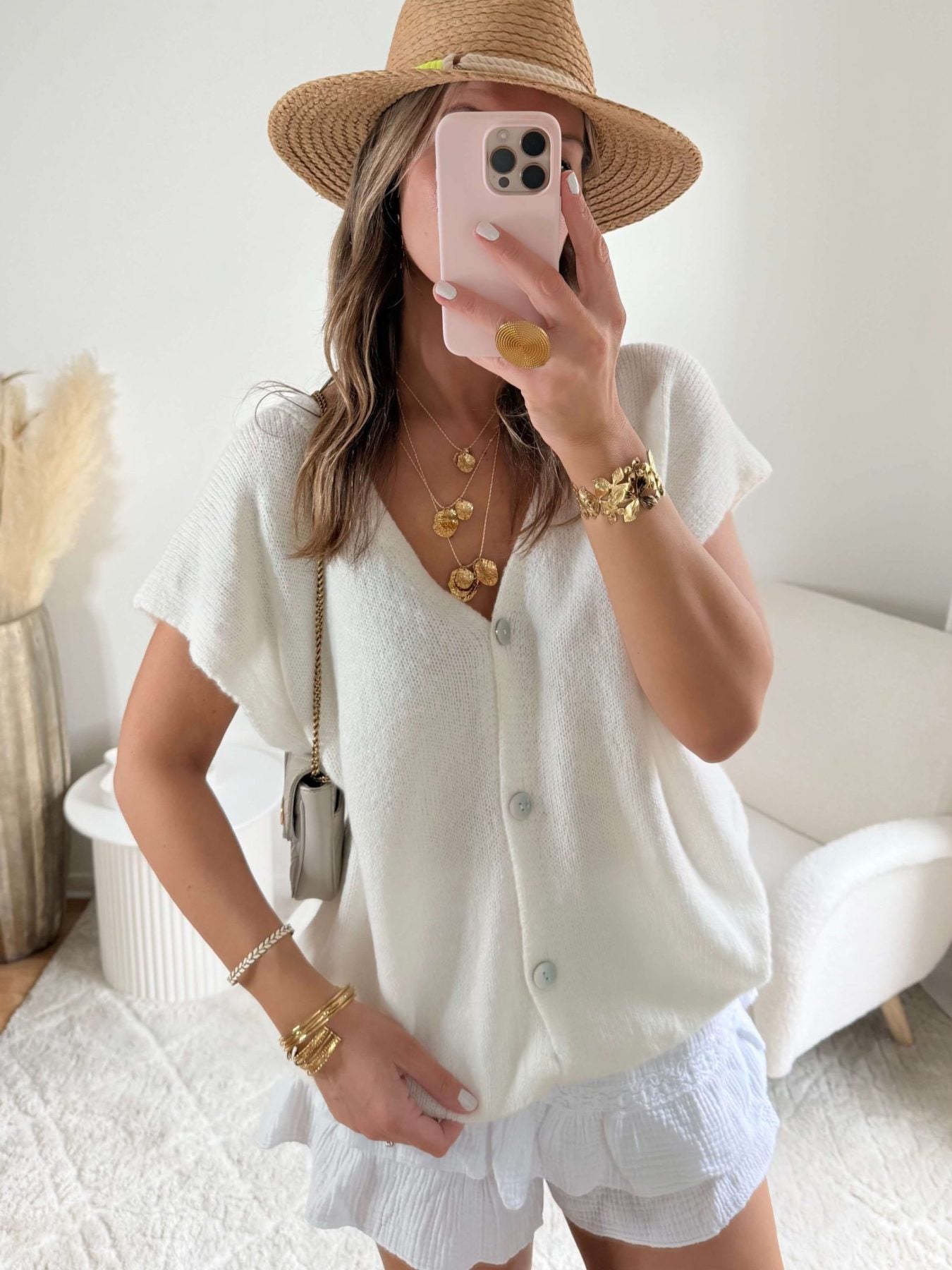 Cardigan ample blanc