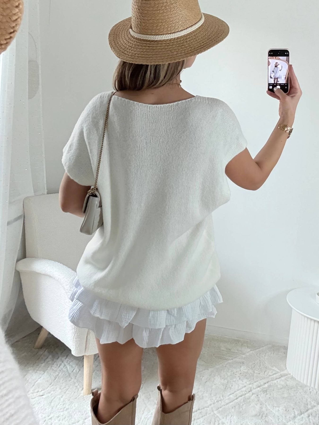 Cardigan ample blanc