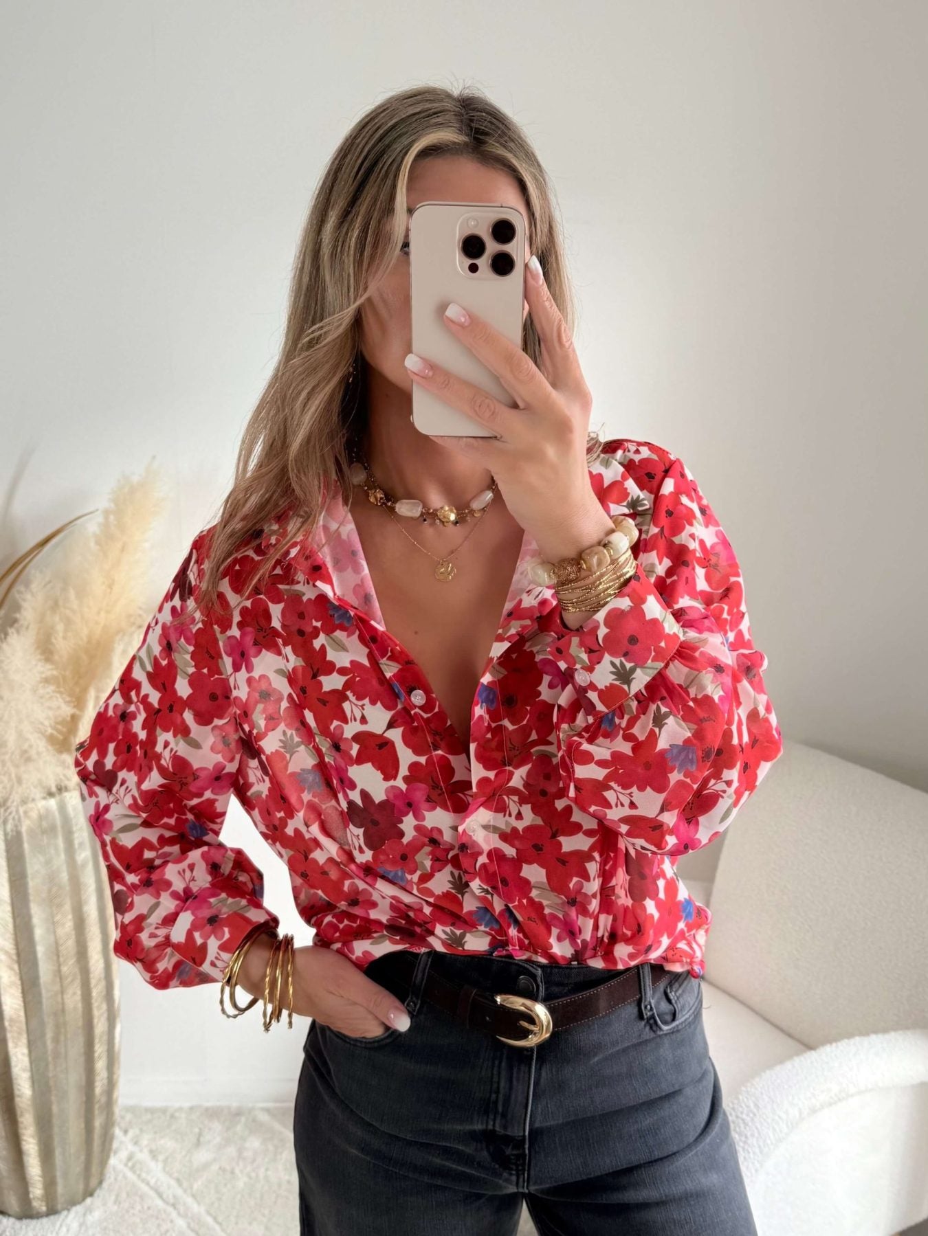 Chemise ample imprimée fleurs -Flora