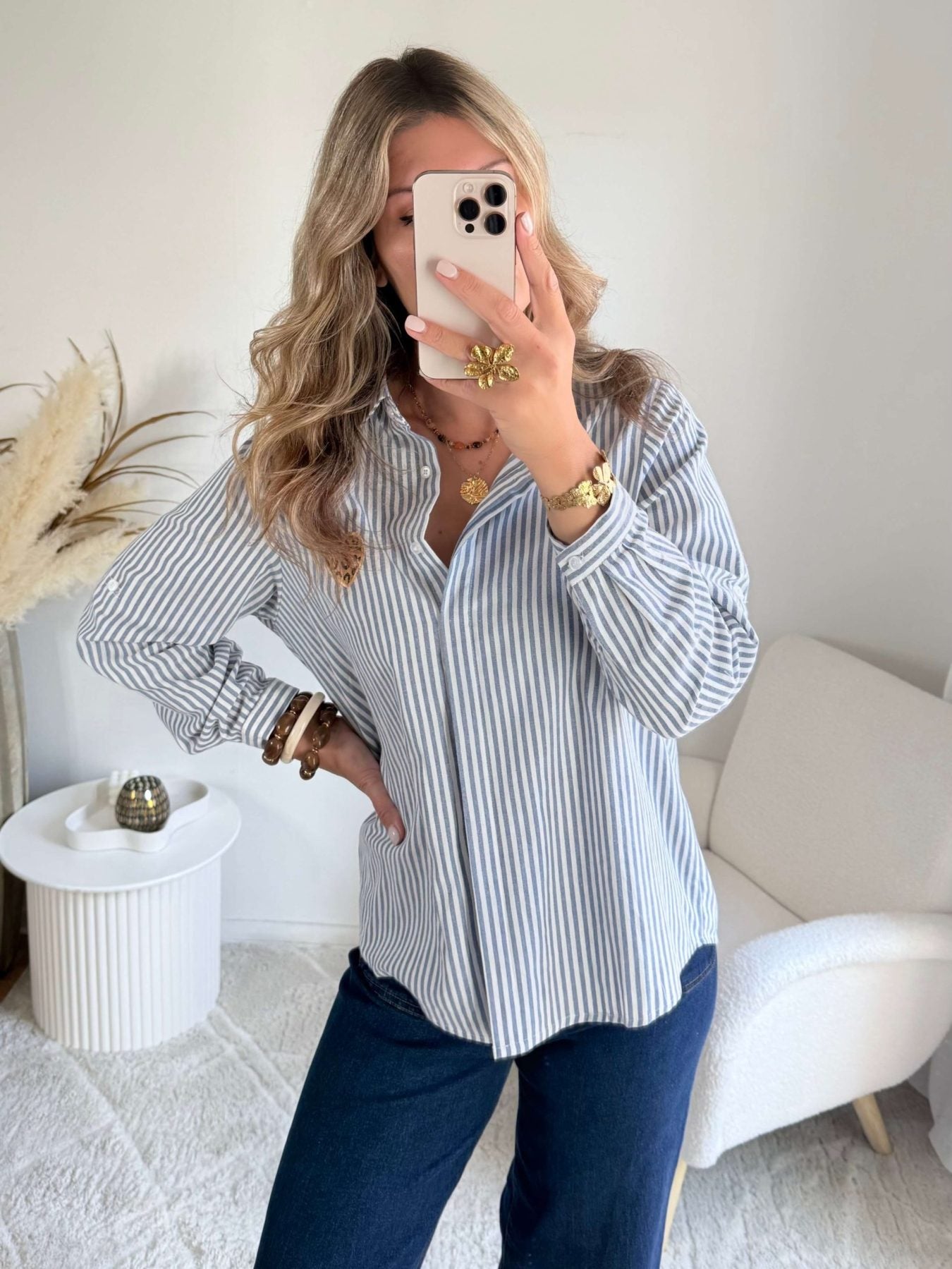 Chemise rayée bleue - Fily