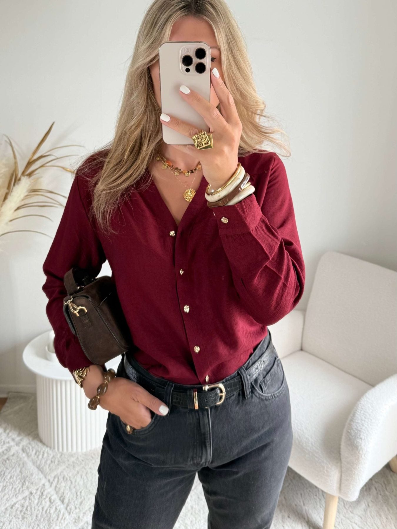 Chemisier bordeaux - Gilda