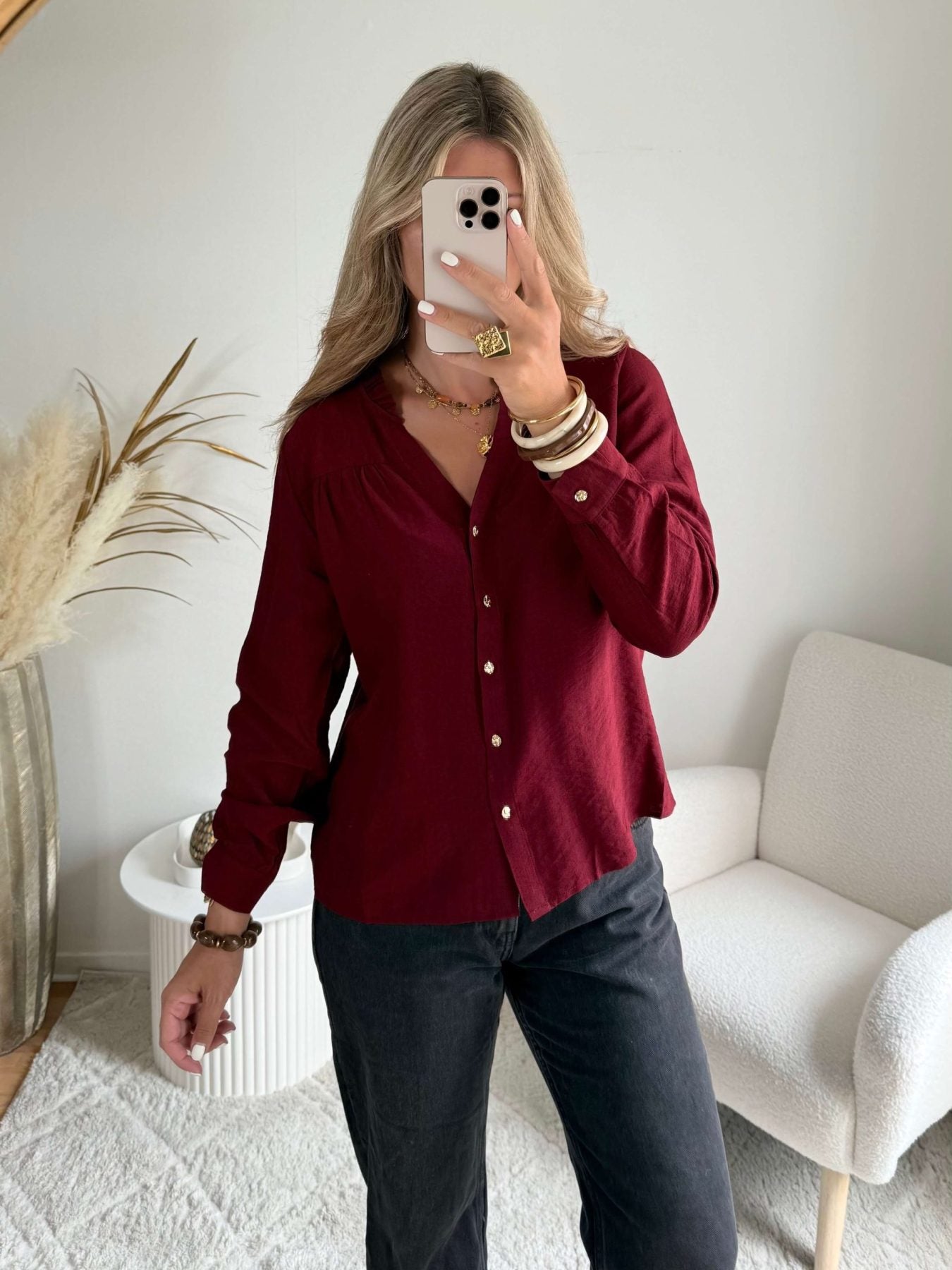Chemisier bordeaux - Gilda