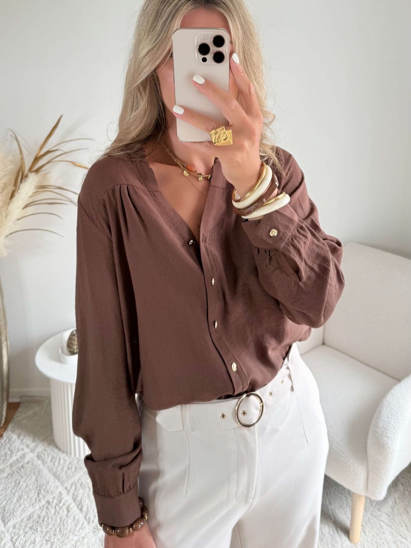 Chemisier marron - Gilda