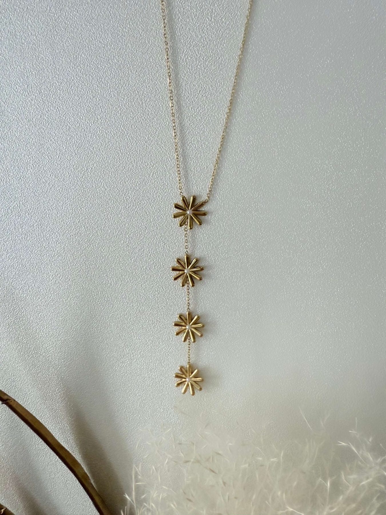 Collier cravate - Fleurs