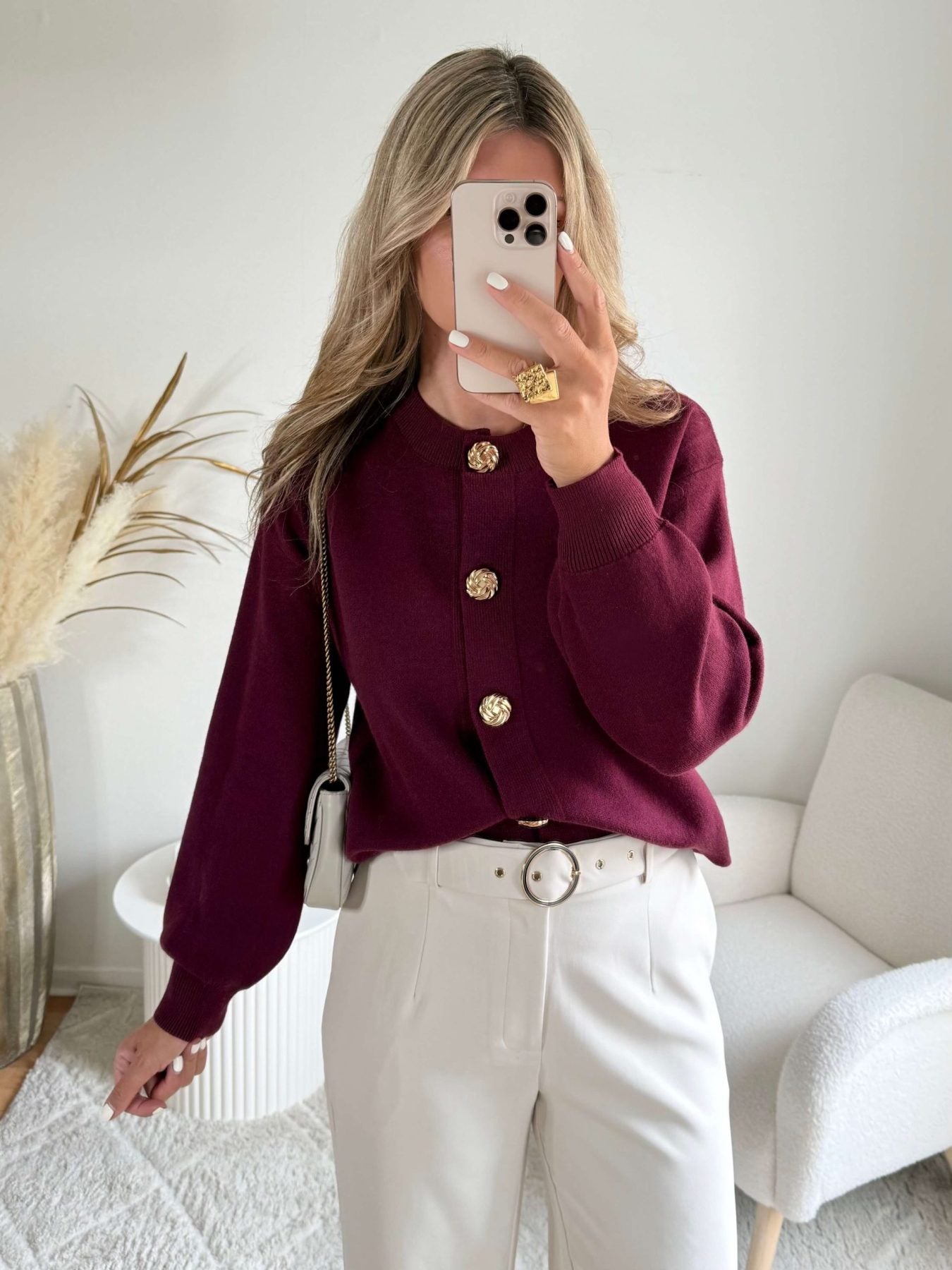 Gilet bordeaux boutons dorés - Nori