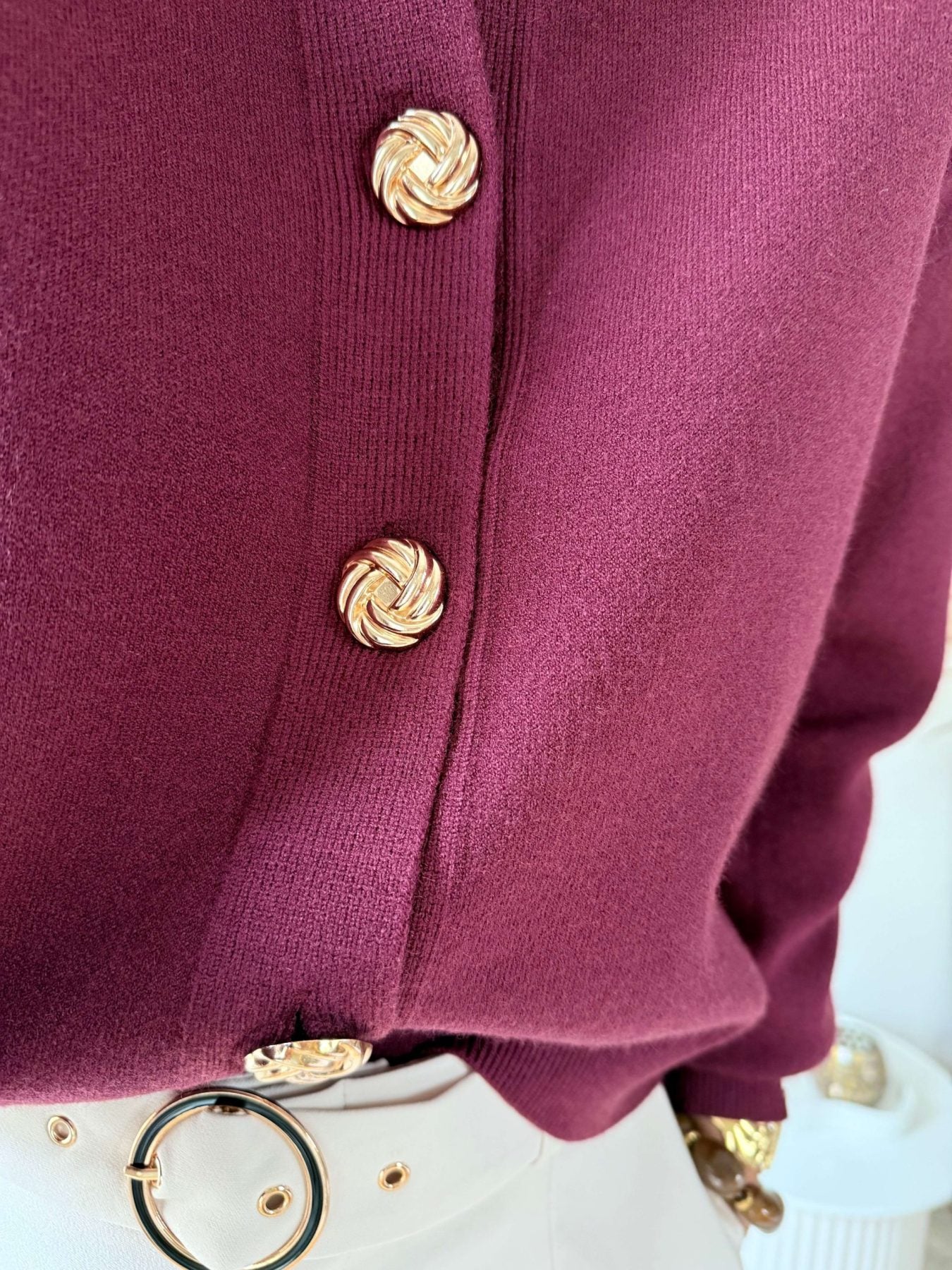 Gilet bordeaux boutons dorés - Nori