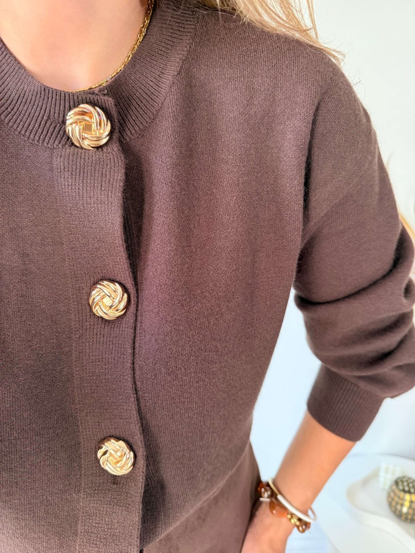 Gilet marron boutons dorés - Nori