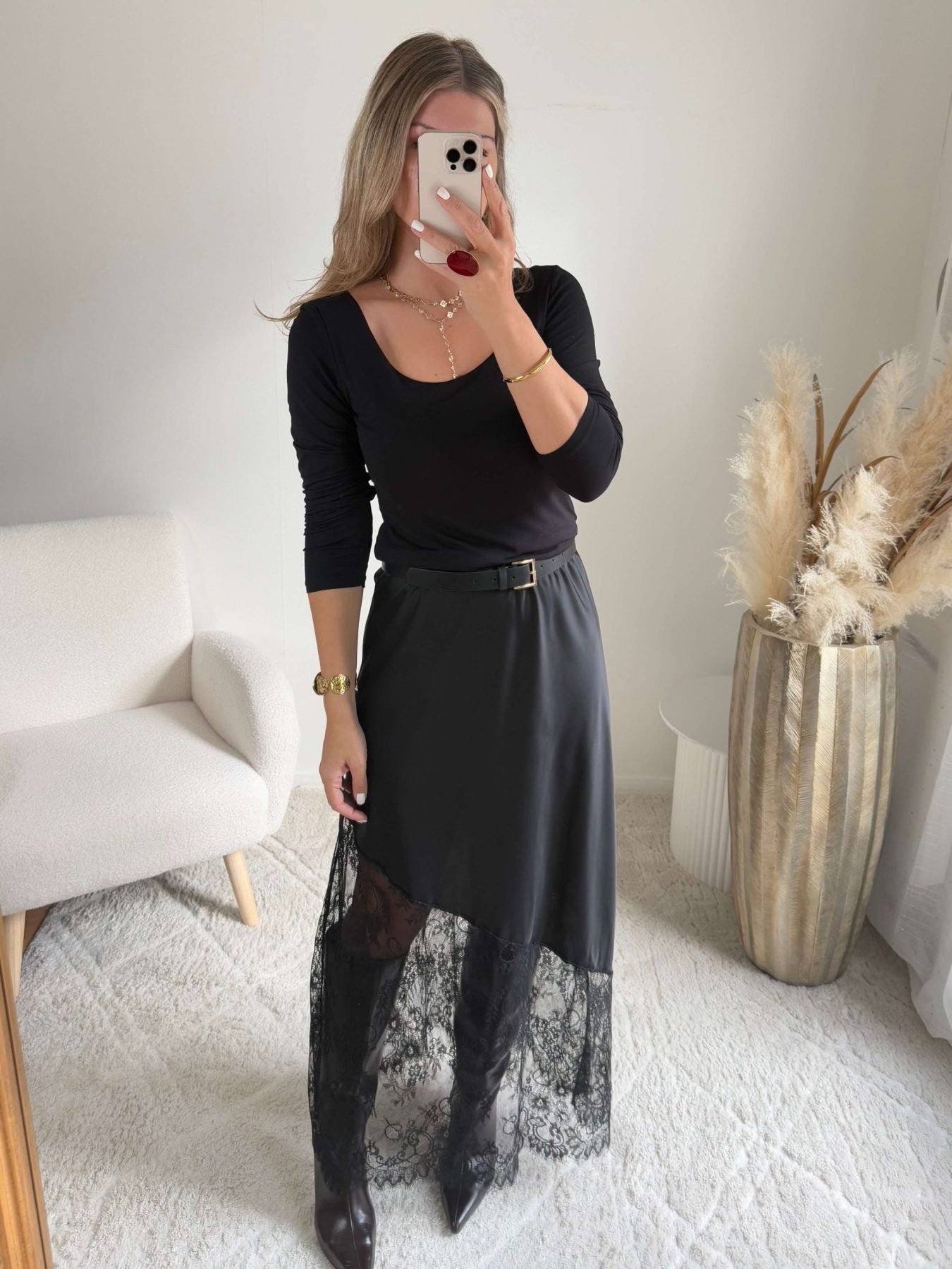 Jupe longue dentelle - Alison