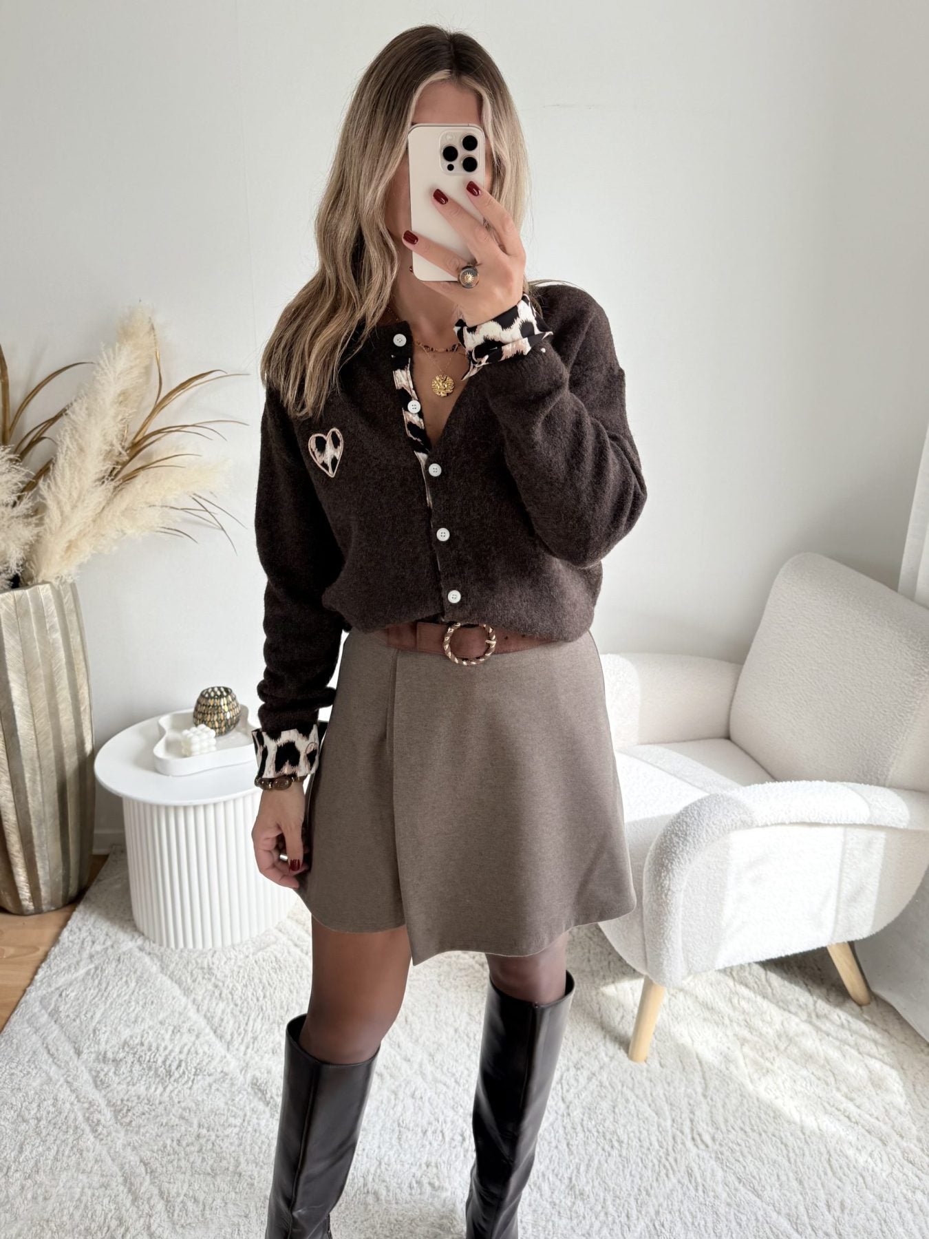 Jupe short taupe - Lenny