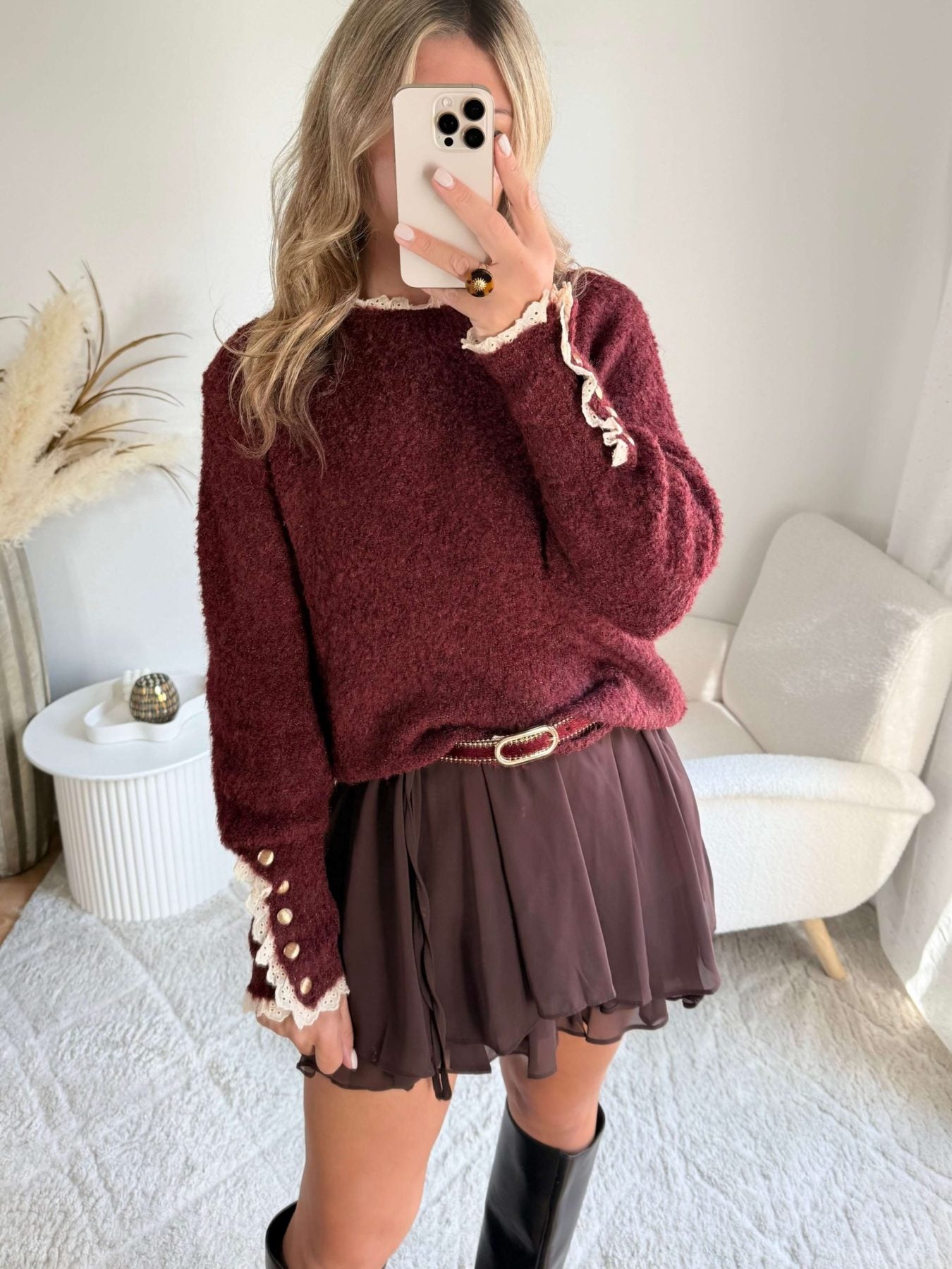 Pull bordeaux - Axel