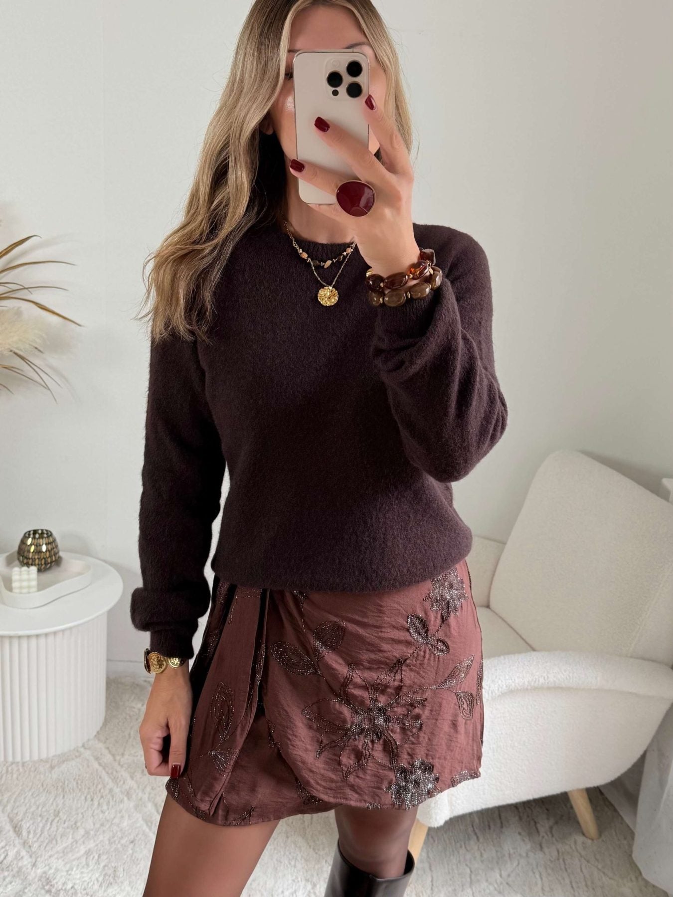 Pull fin chocolat - Edme