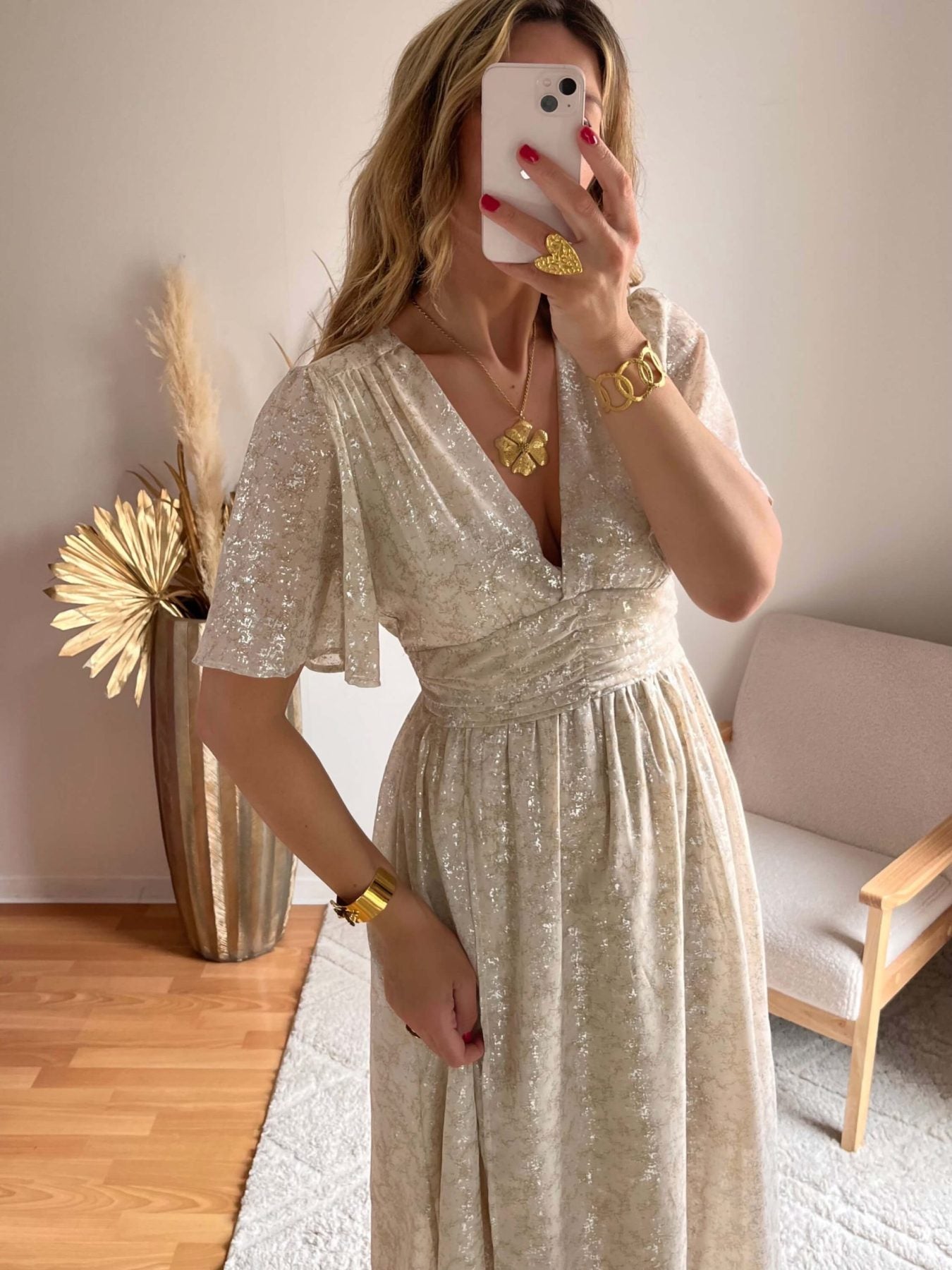 Robe motifs métallisés - Romy