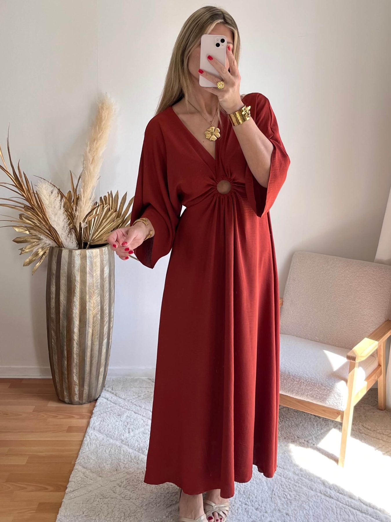 Robe bohème terracotta