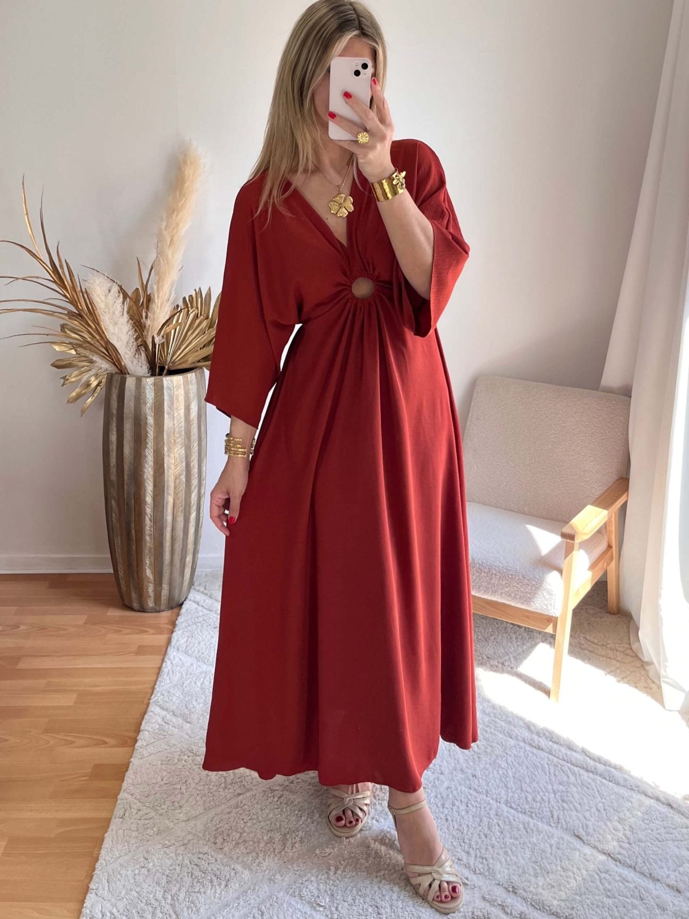 Robe bohème terracotta