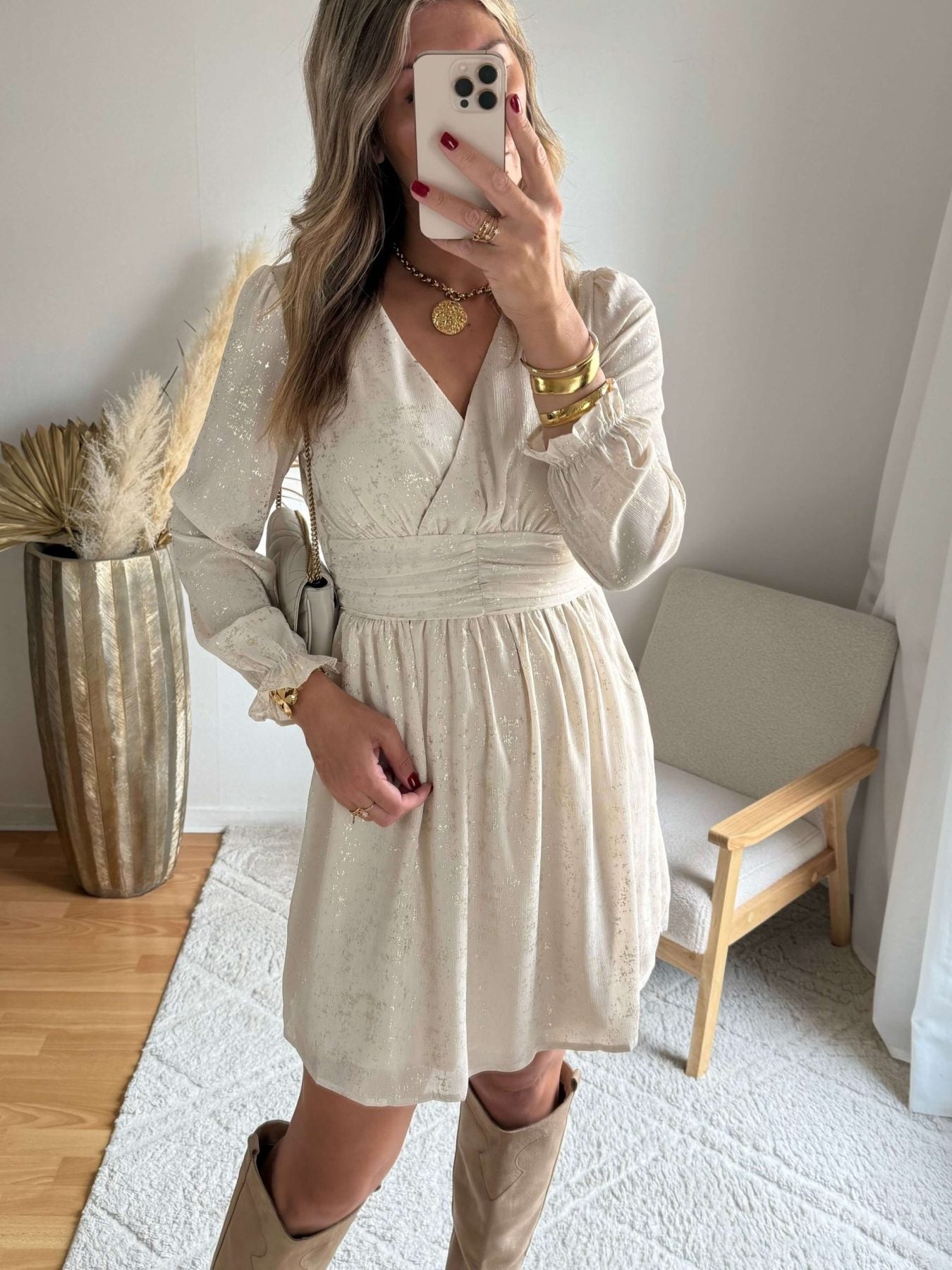 Robe courte beige - Romy