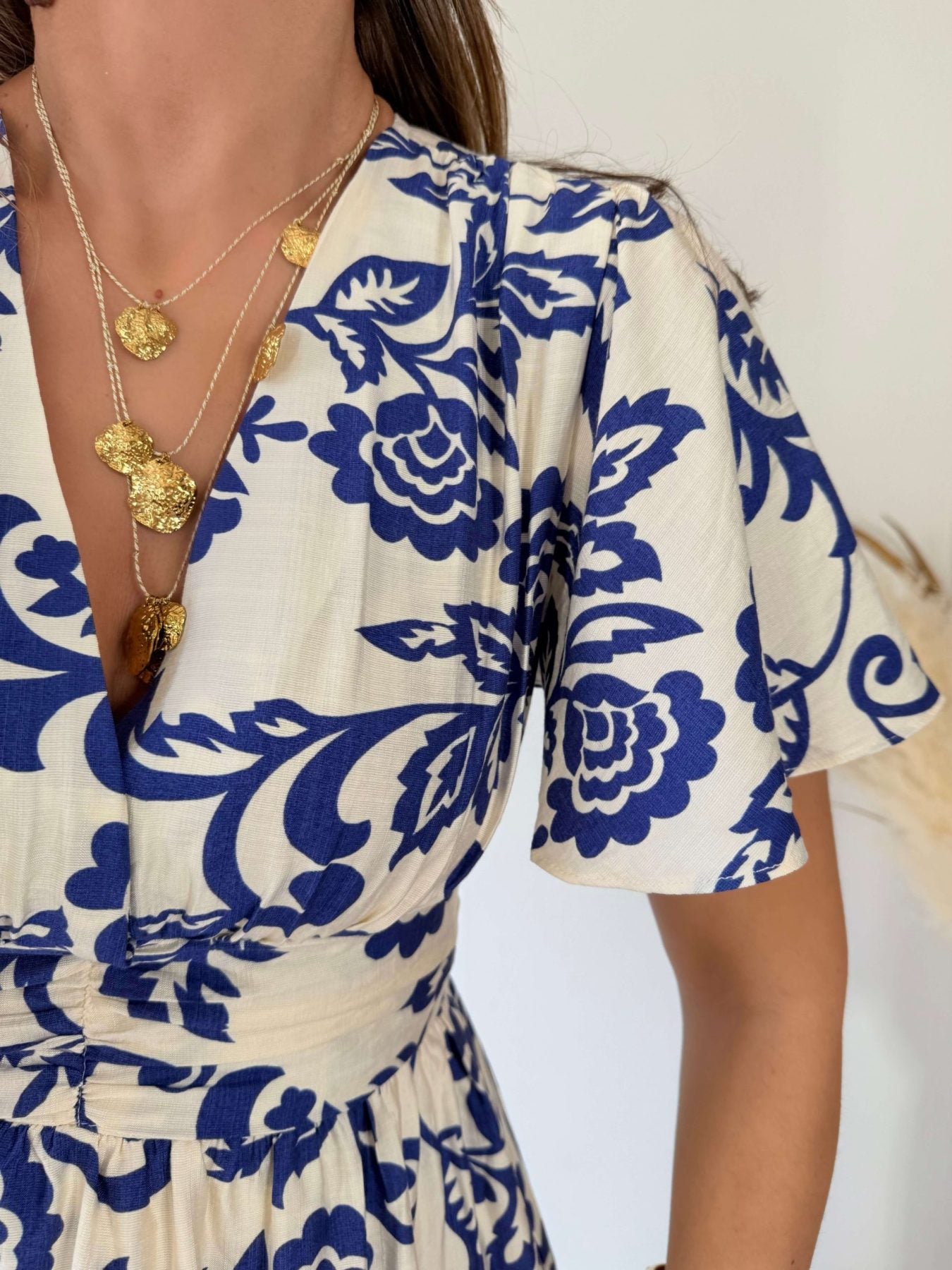 Robe courte blanche et marine - Alix