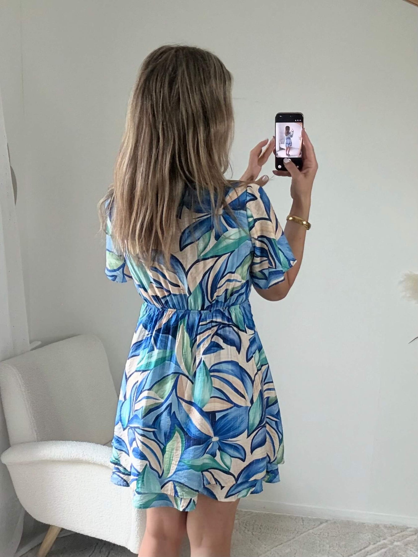 Robe courte bleu vert - Hany du S au 4XL