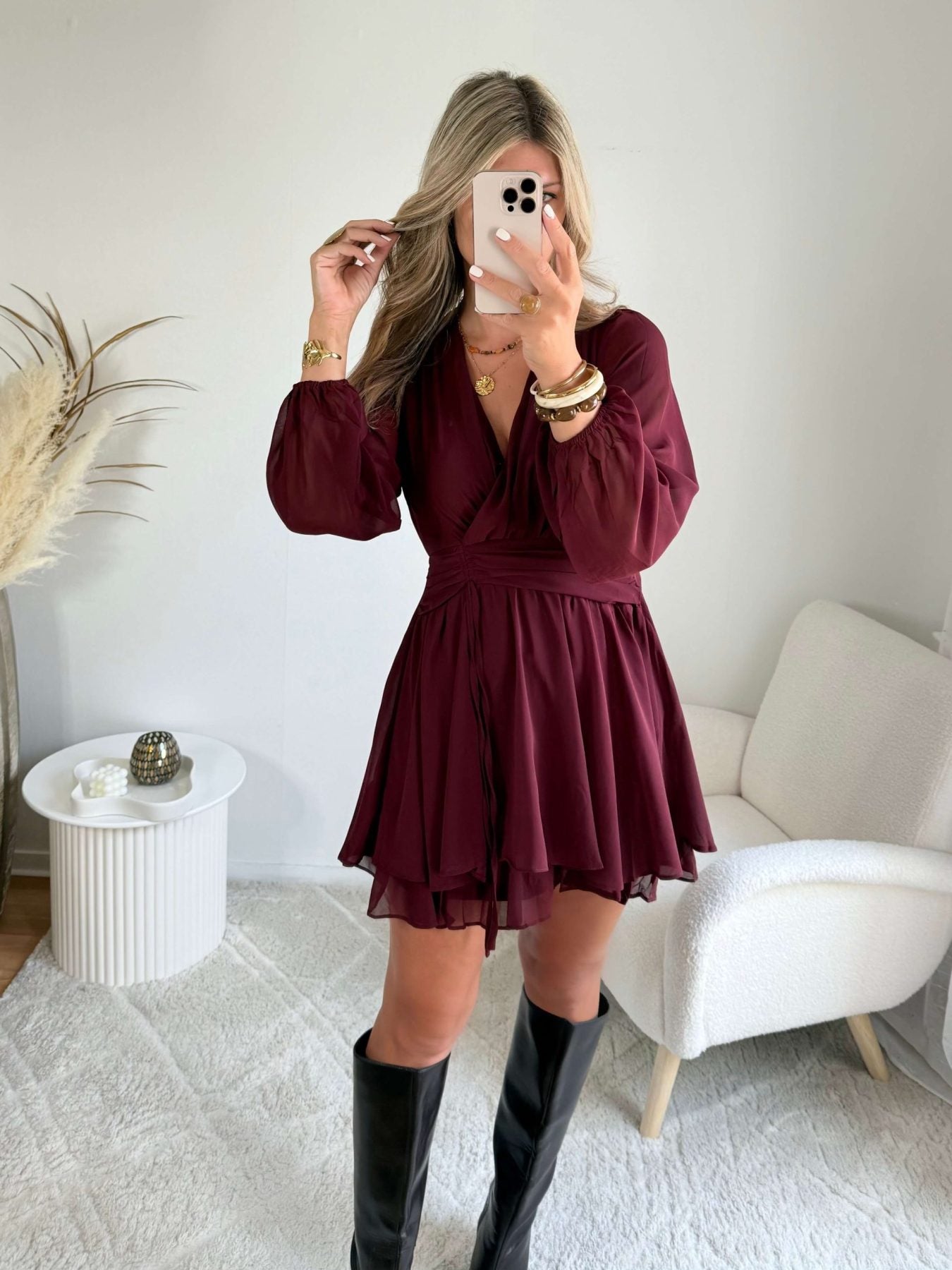 Robe courte bordeaux - Cali