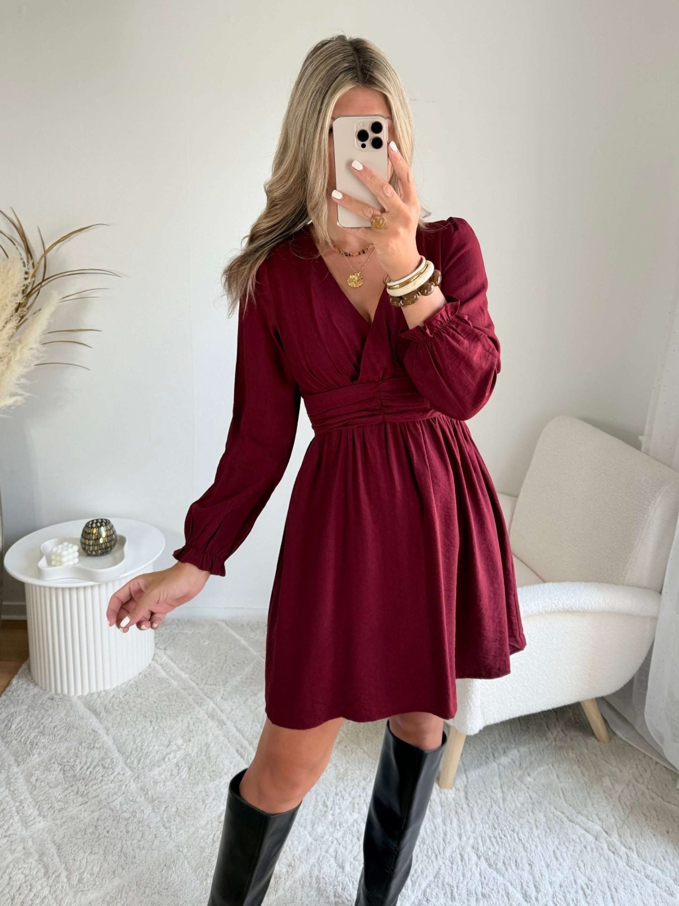 Robe courte bordeaux - Margot