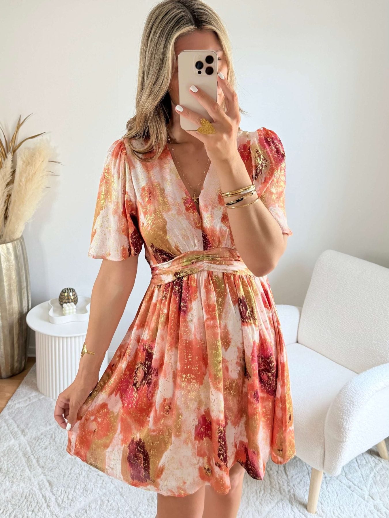 Robe courte dorée - Aurore