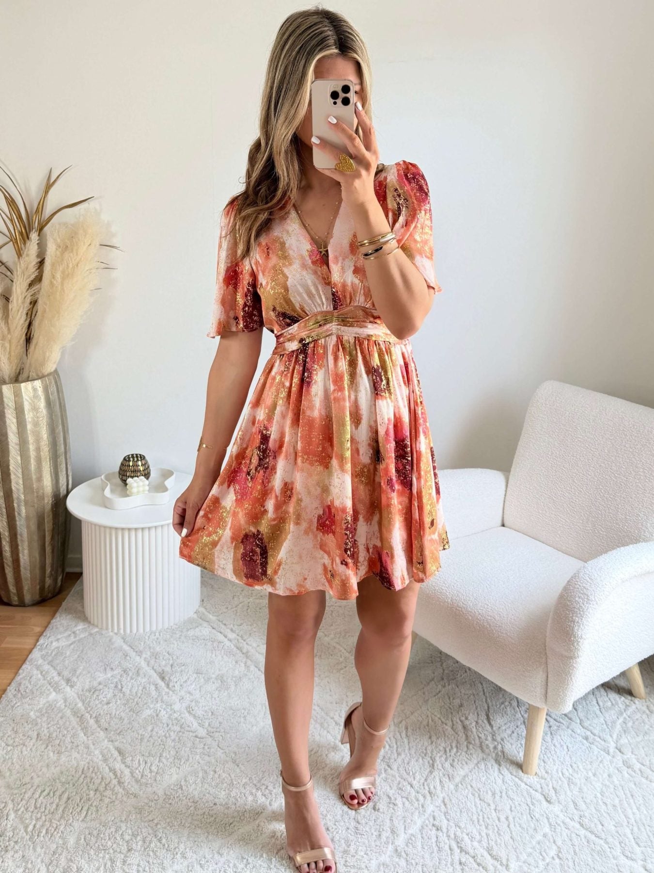 Robe courte dorée - Aurore