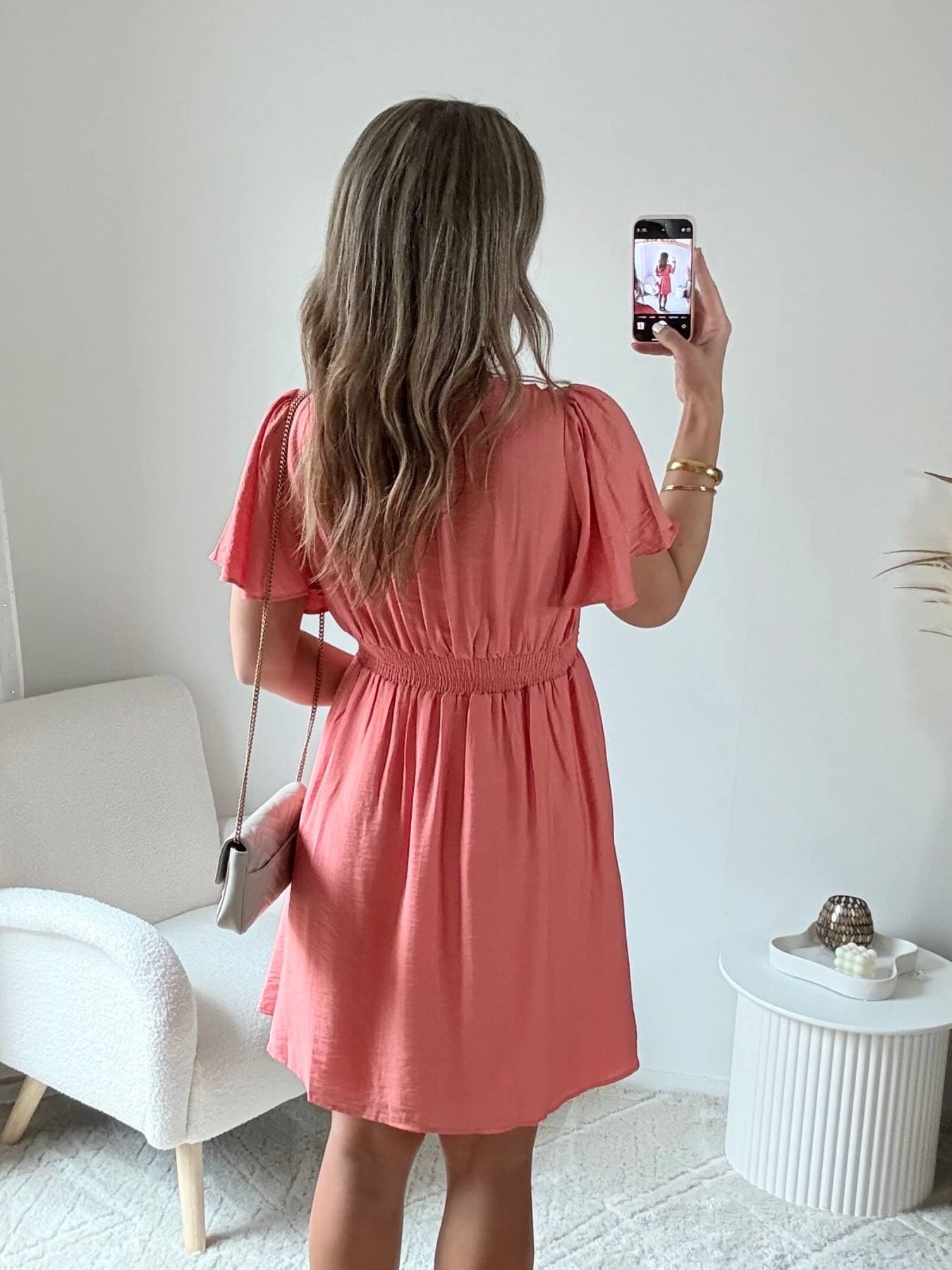 Robe courte corail - Diana