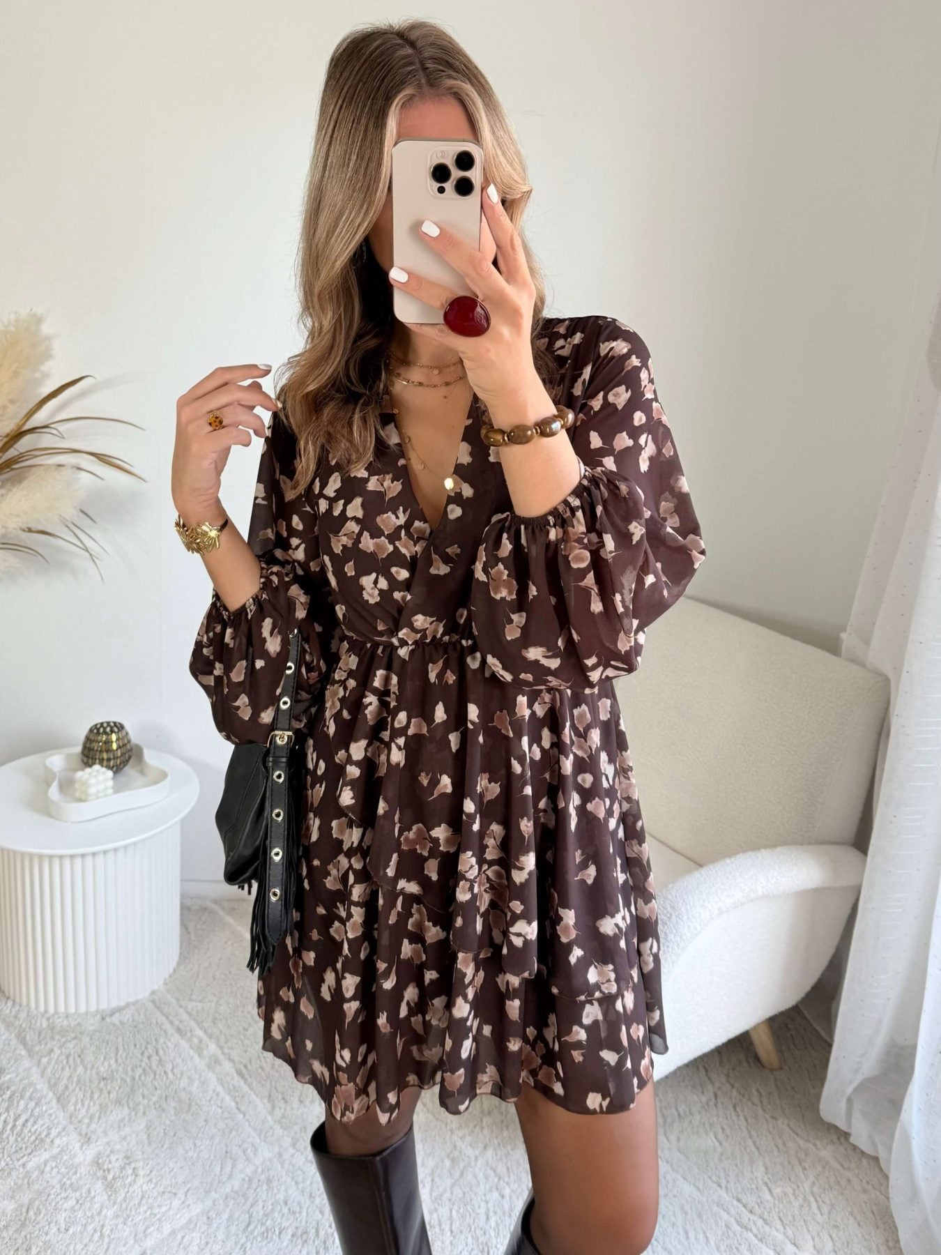 Robe fleurie chocolat - Cassie