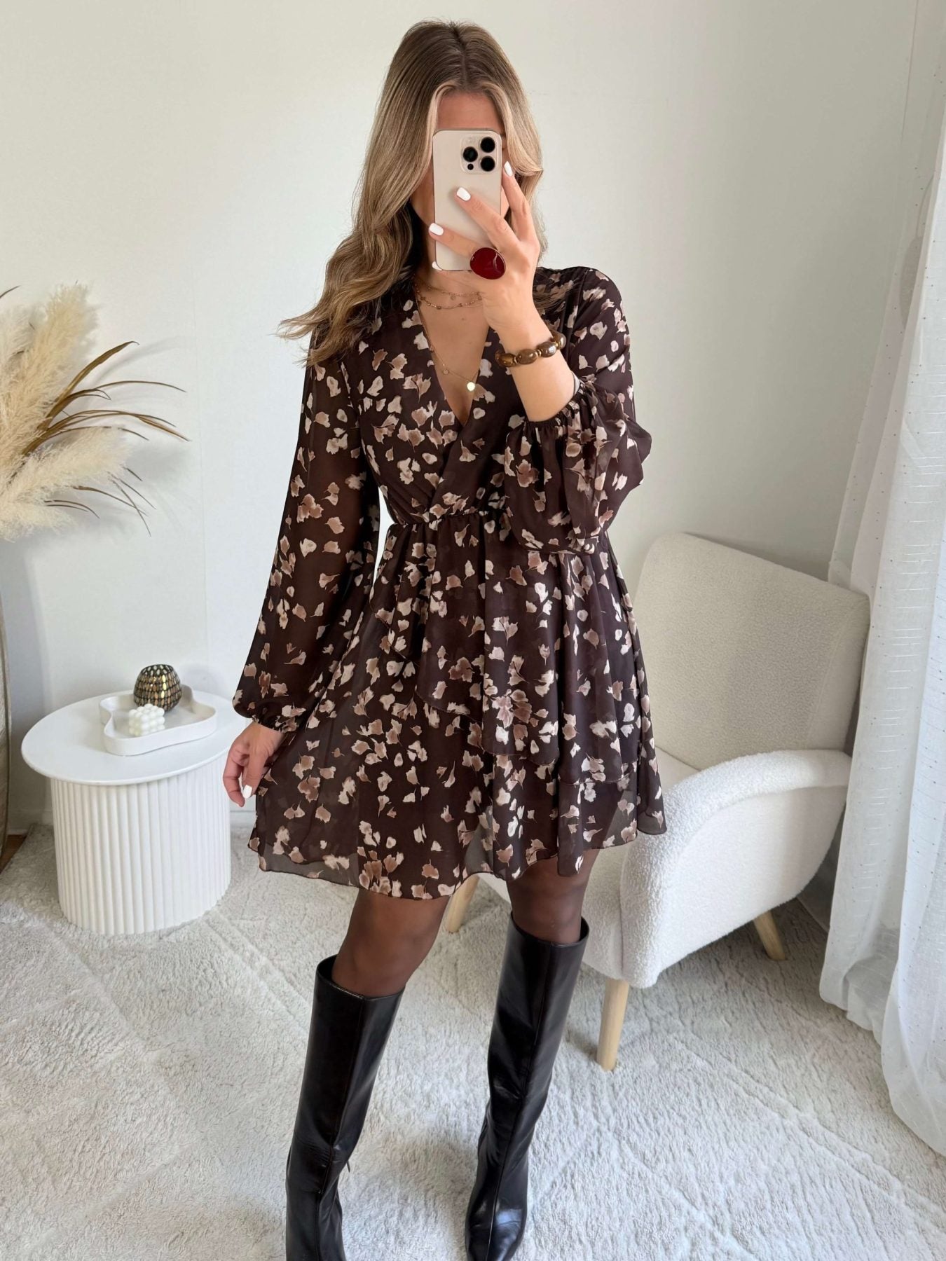 Robe fleurie chocolat - Cassie