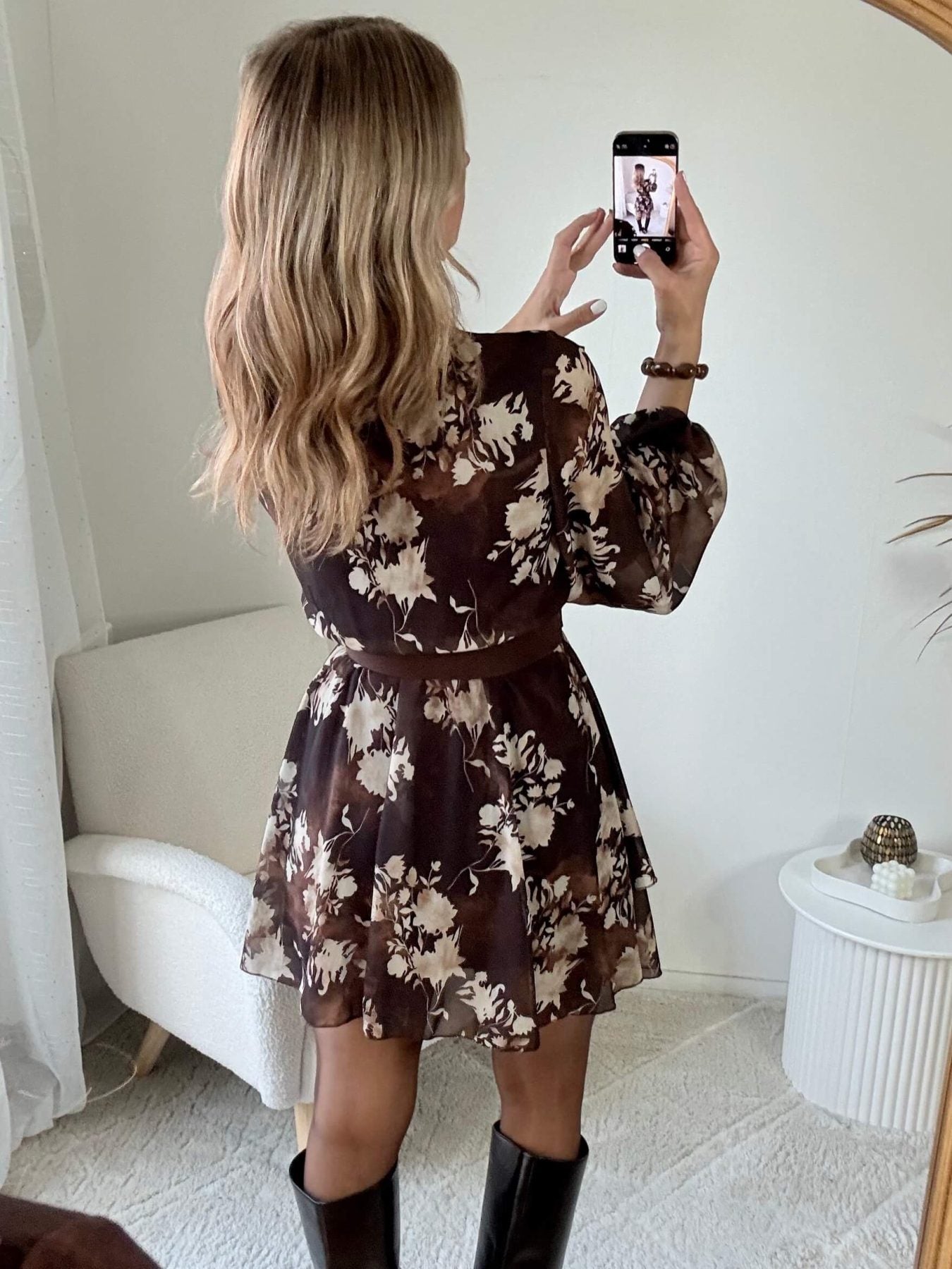 Robe fleurie marron - Cassie