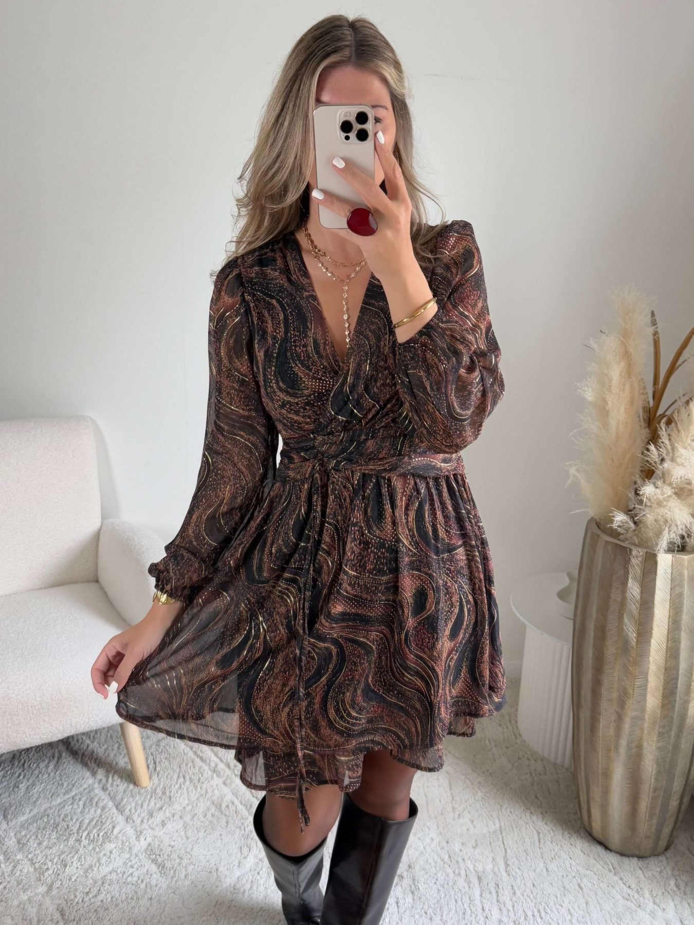 Robe marron dorée - Cali