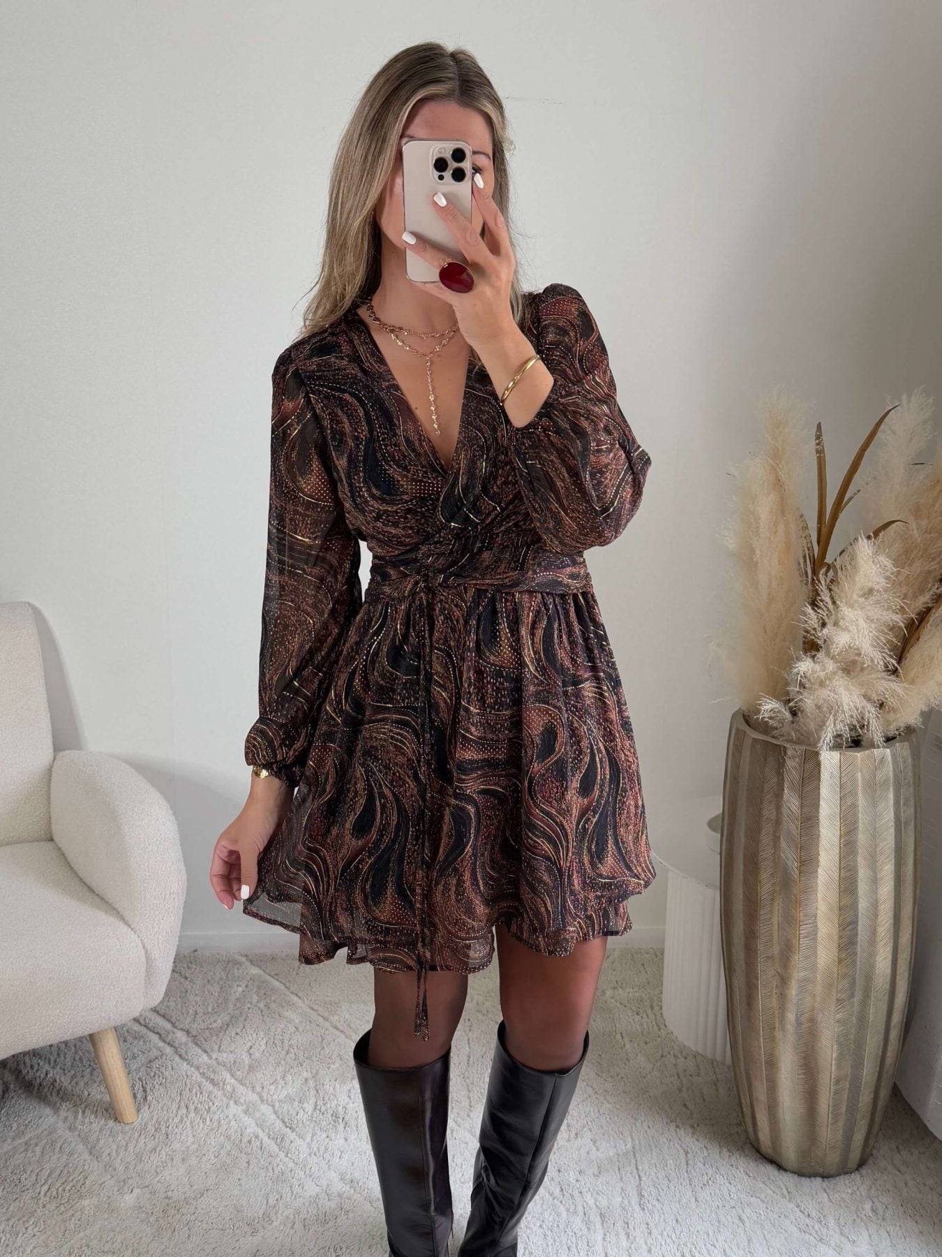 Robe marron dorée - Cali