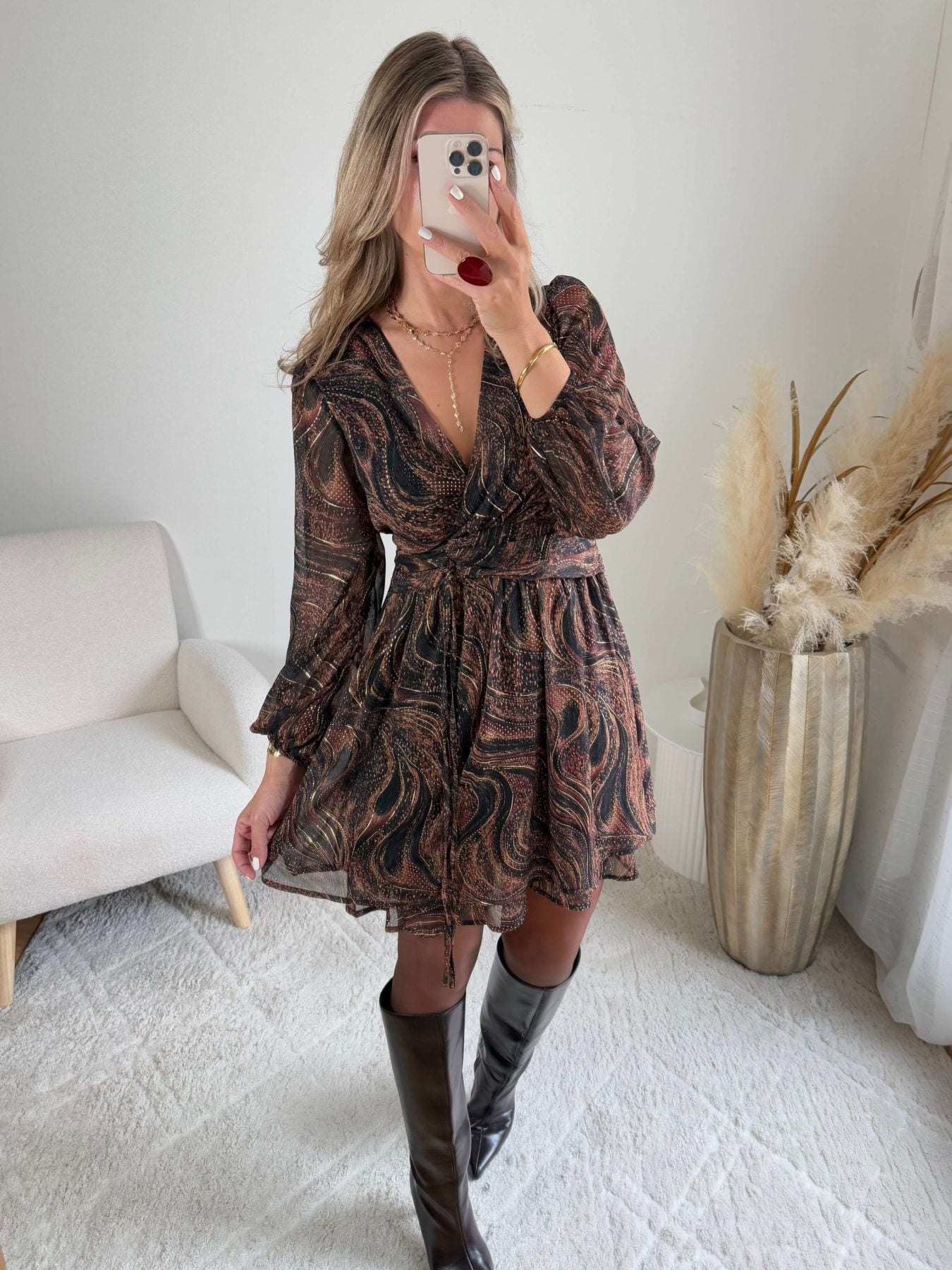 Robe marron dorée - Cali