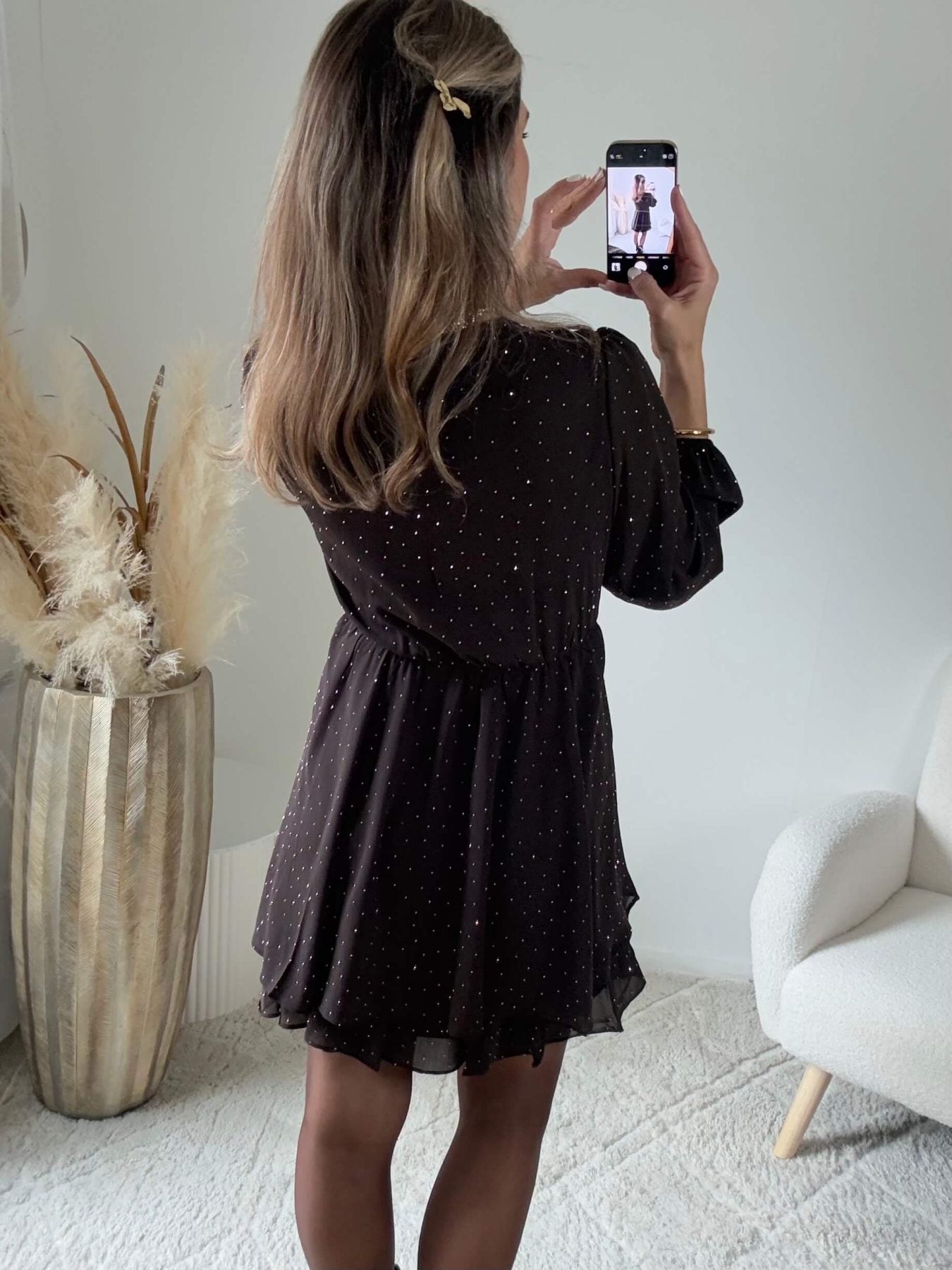 Robe marron à strass - Cali