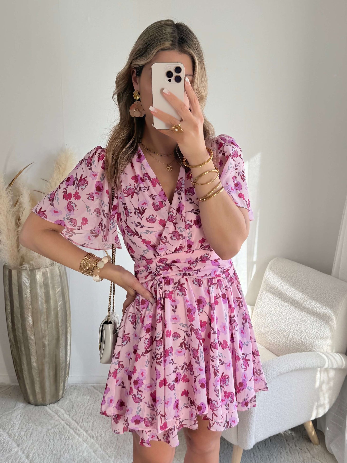 Robe rose fleurie Apolline du S au 4XL Easy Dressing