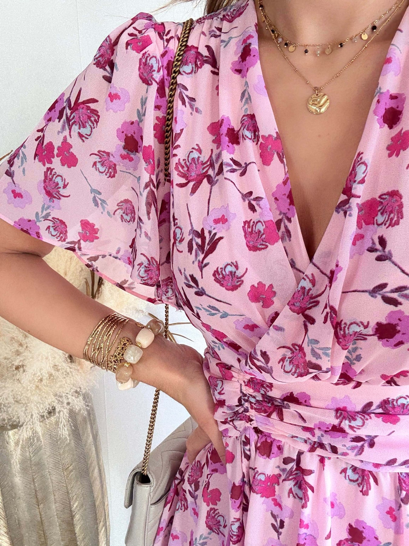 Robe rose fleurie Apolline du S au 4XL Easy Dressing