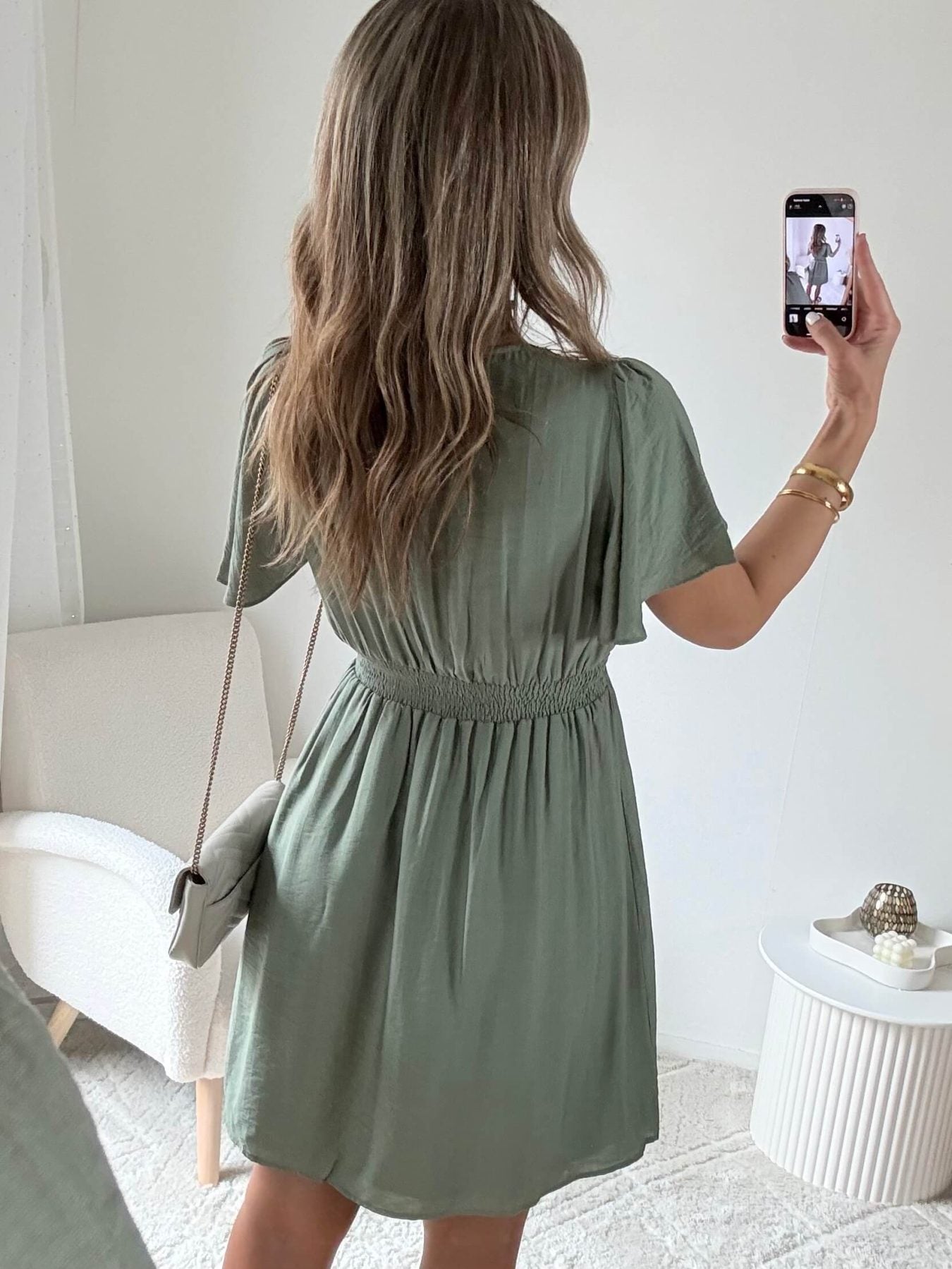 Robe courte vert sauge - Diana