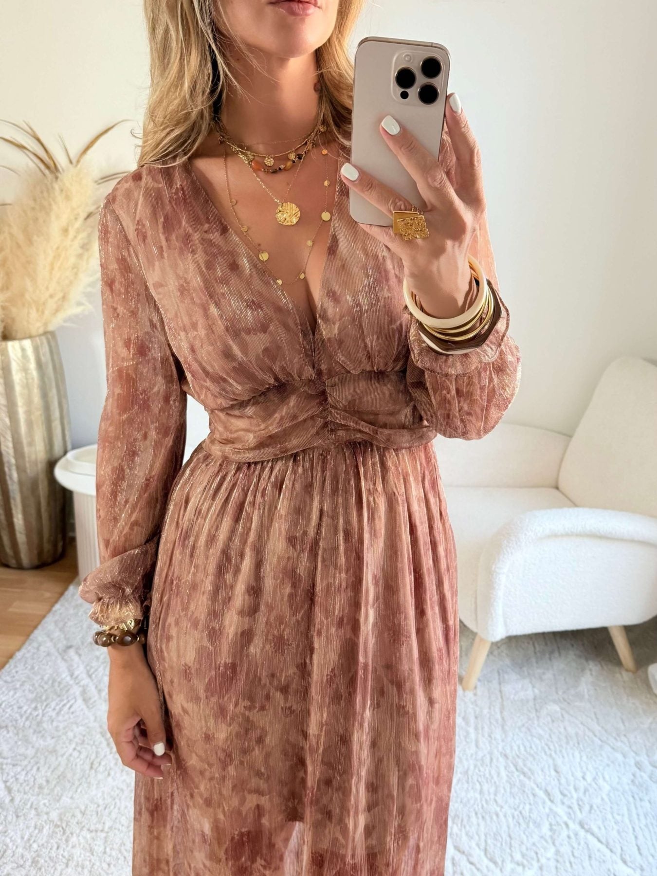 Robe longue irisée - Jade