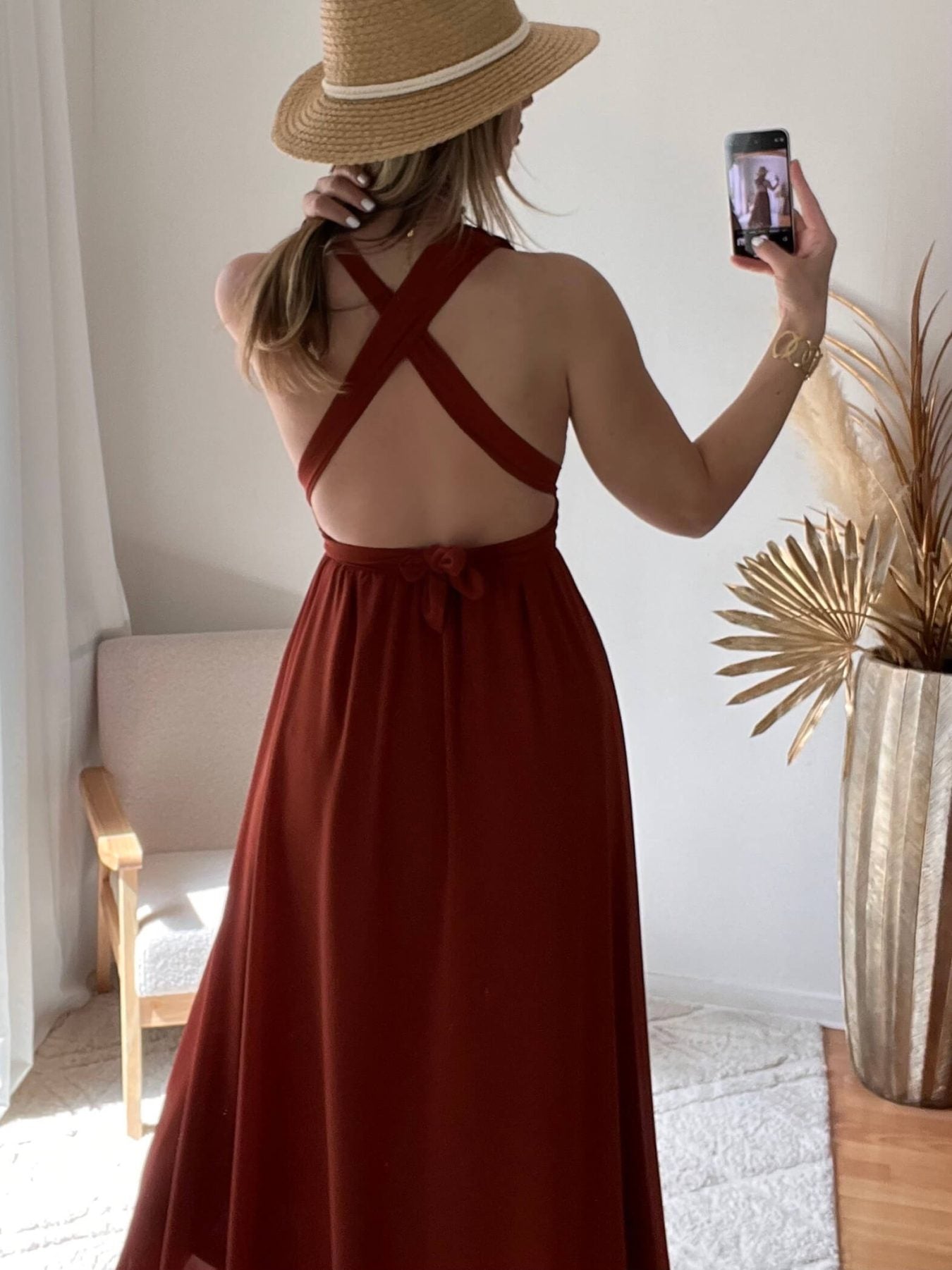 Robe dos nu terracotta - Valentina