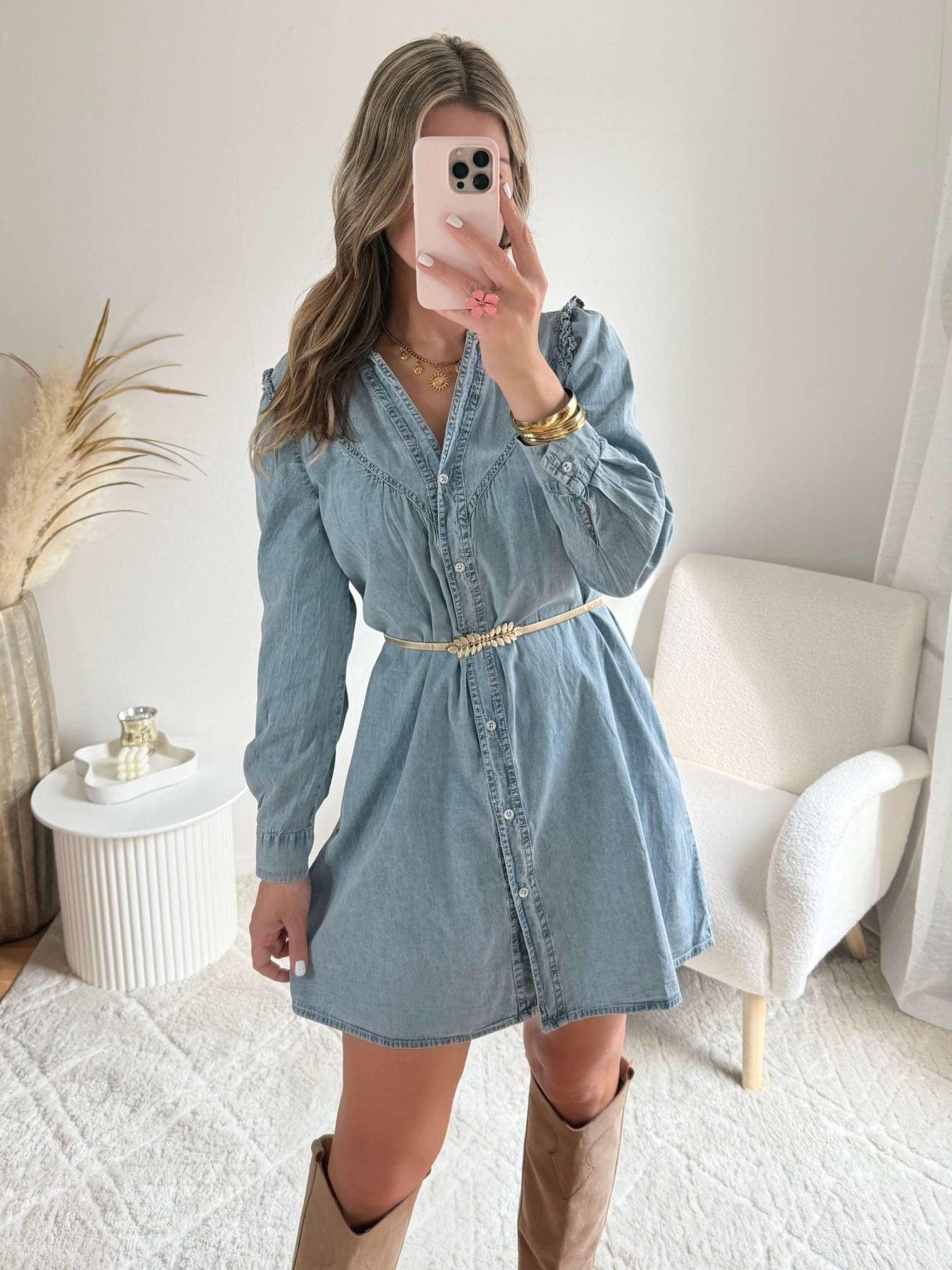 Robe chemise en jean - Sixtine