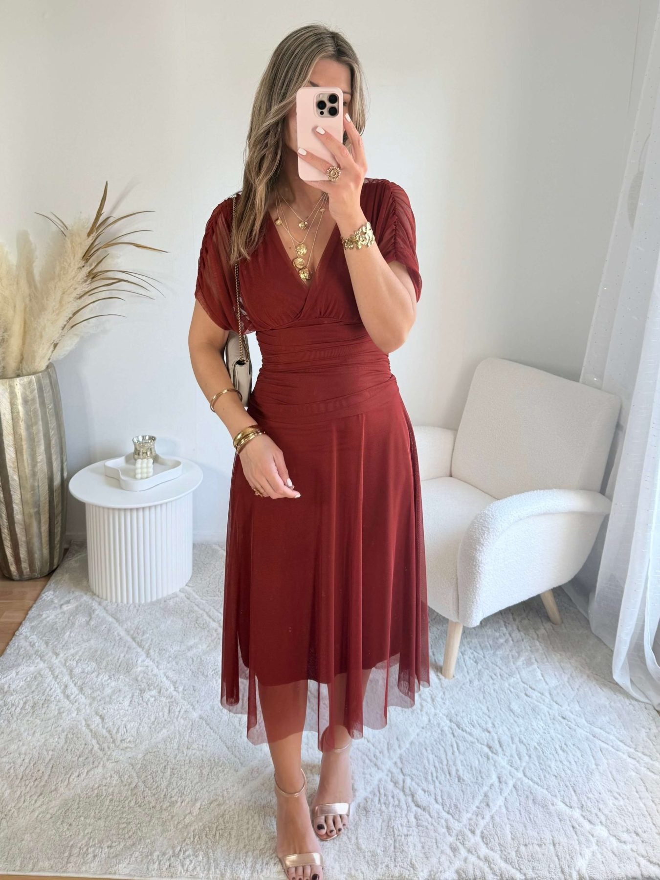 Robe en tulle terracotta - Léna