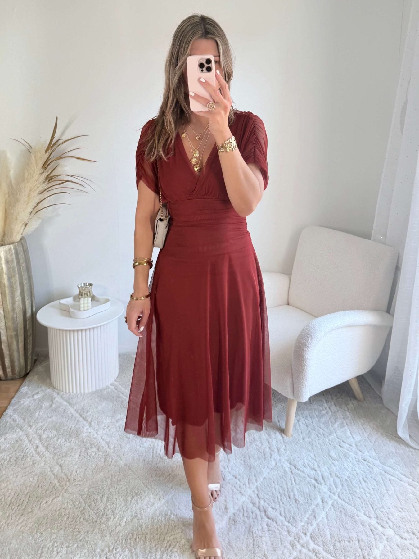 Robe en tulle terracotta - Léna