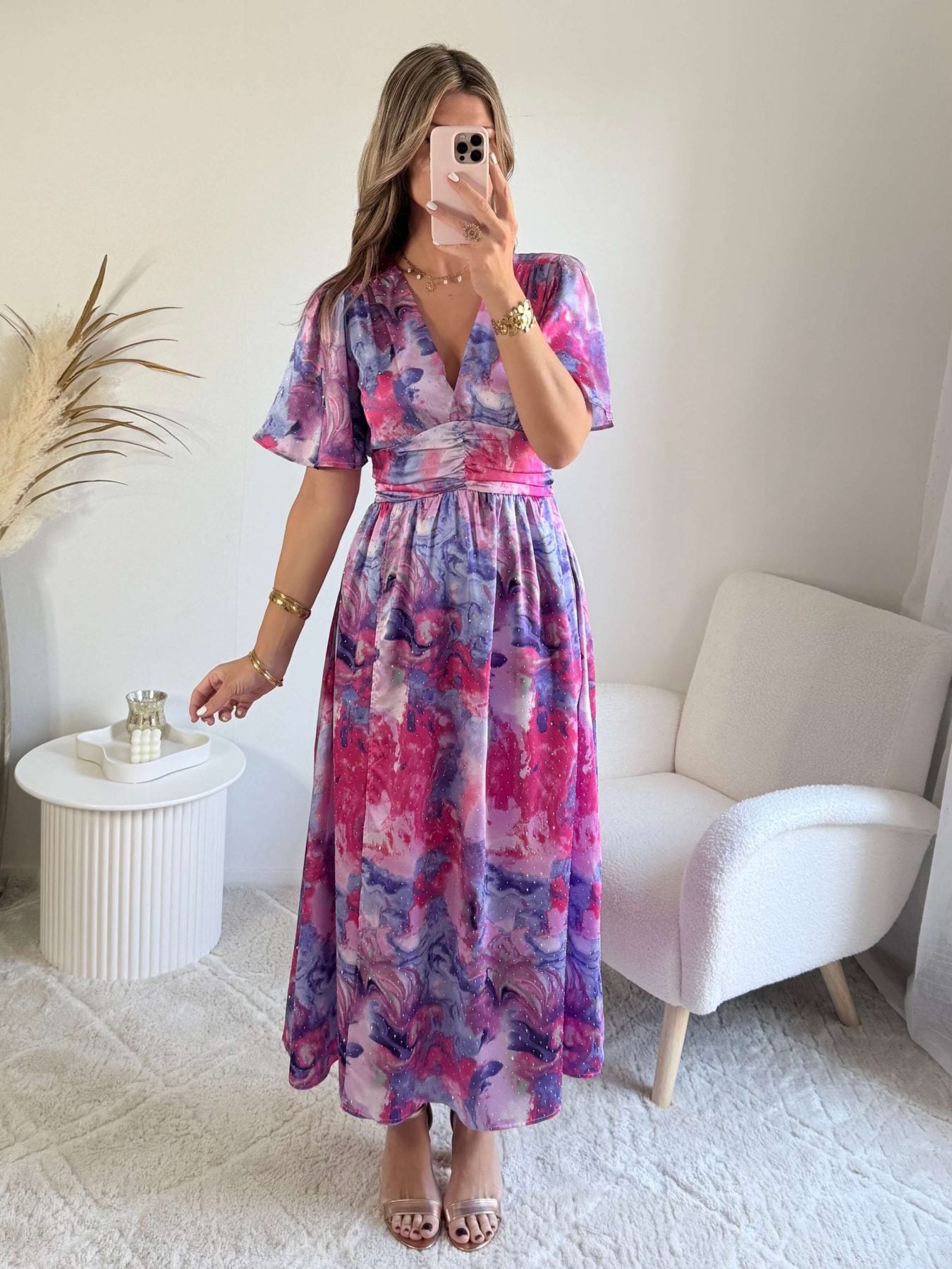 Robe fendue à strass - Alba