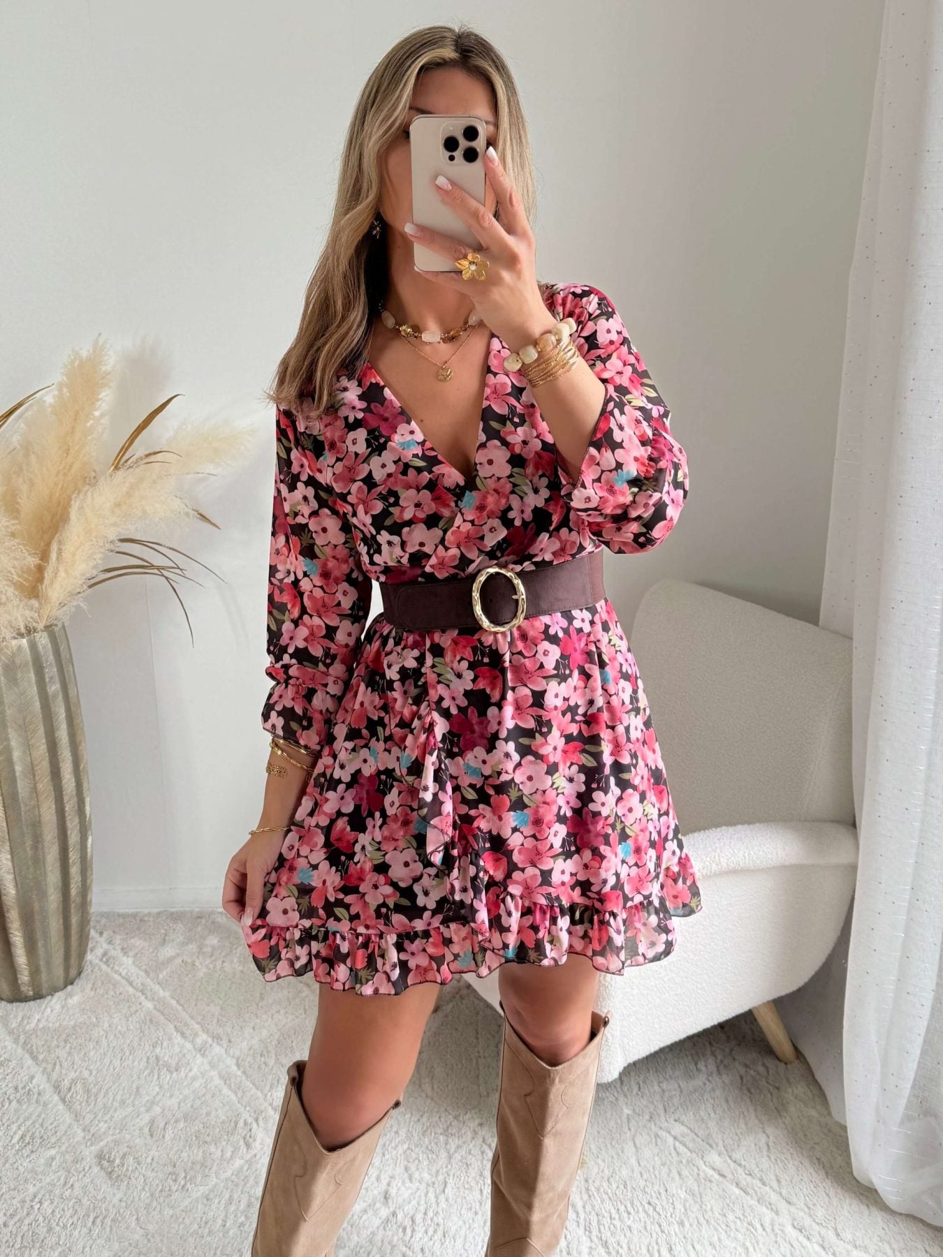 Robe fleurie rose - Rosalie